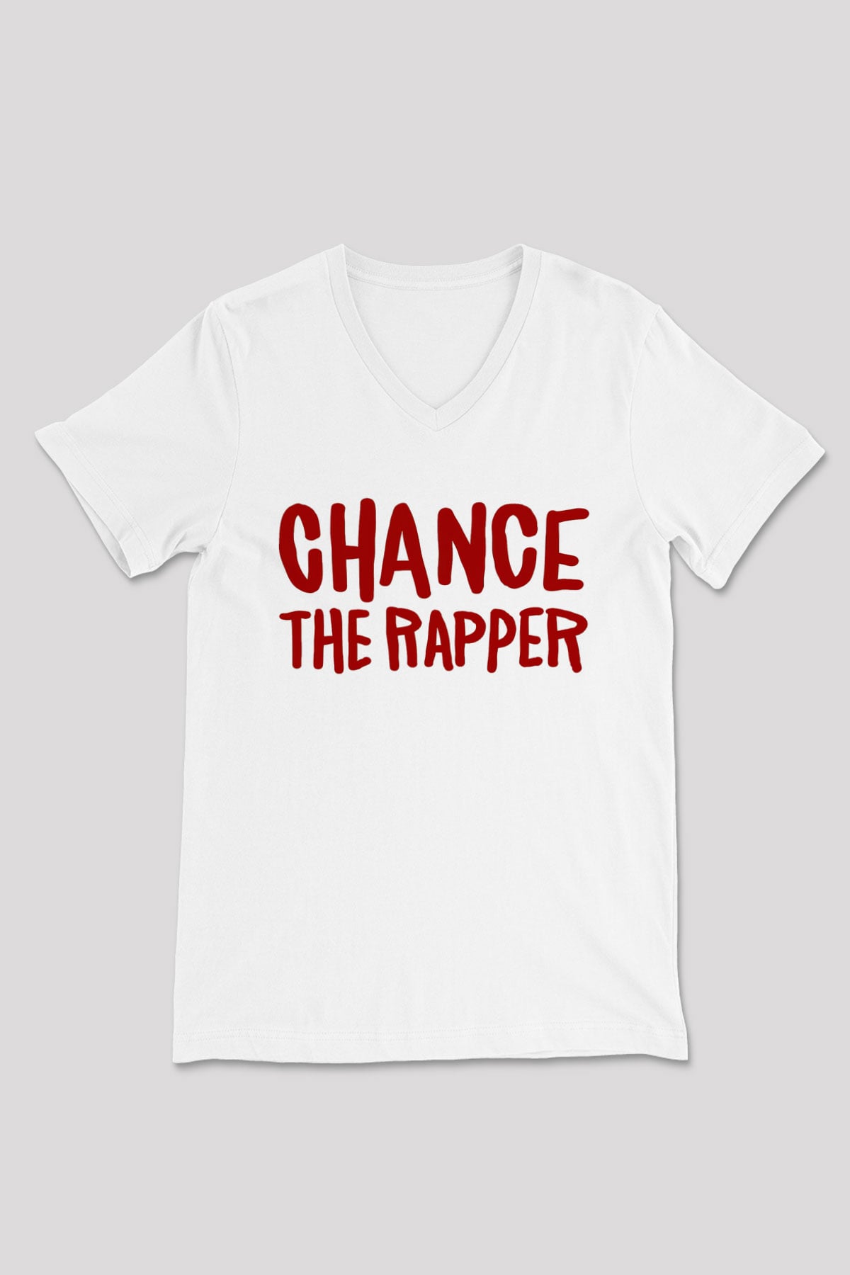 Chance The Rapper Beyaz Unisex V Yaka Tişört T-Shirt
