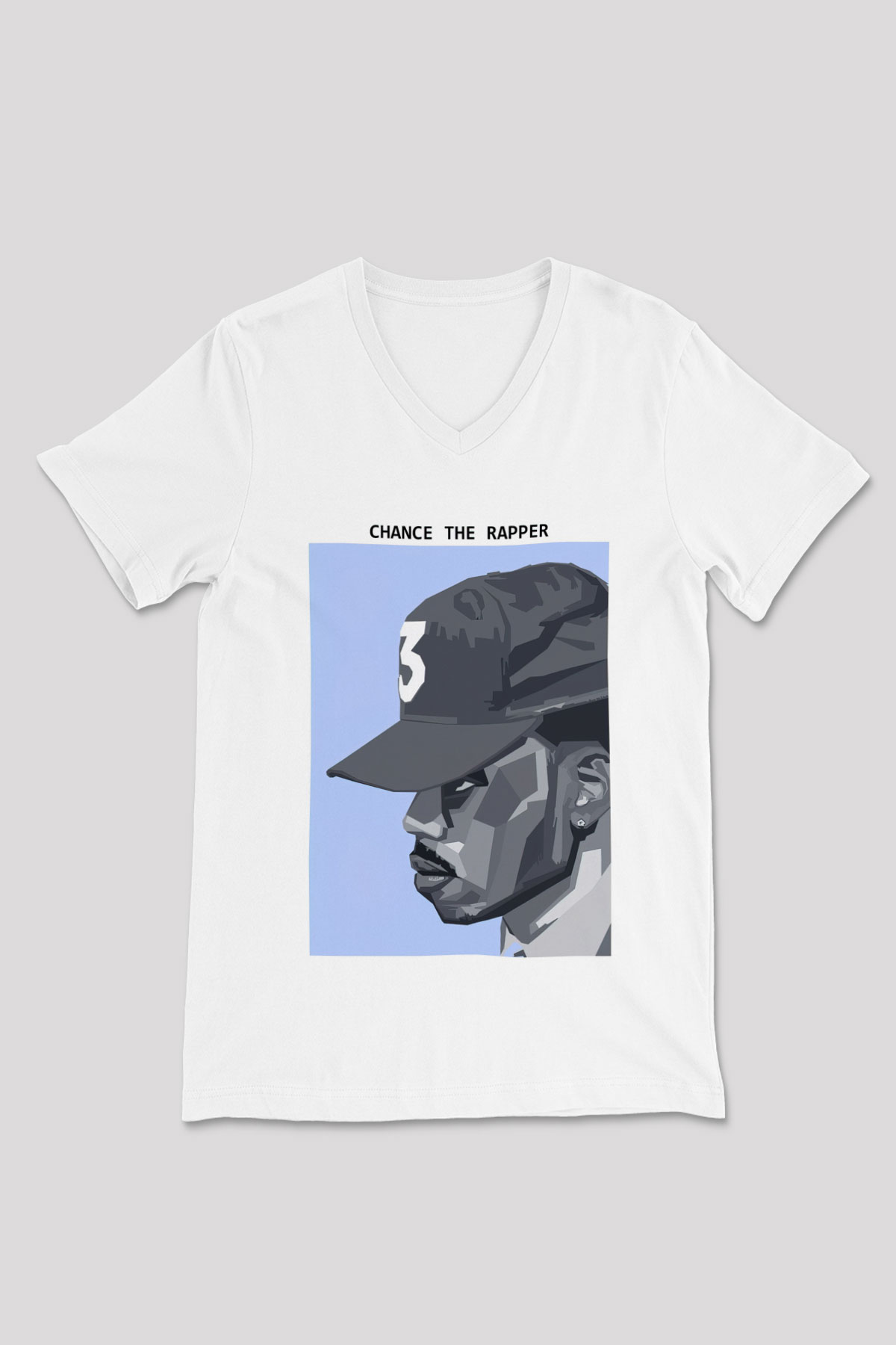 Chance The Rapper Beyaz Unisex V Yaka Tişört