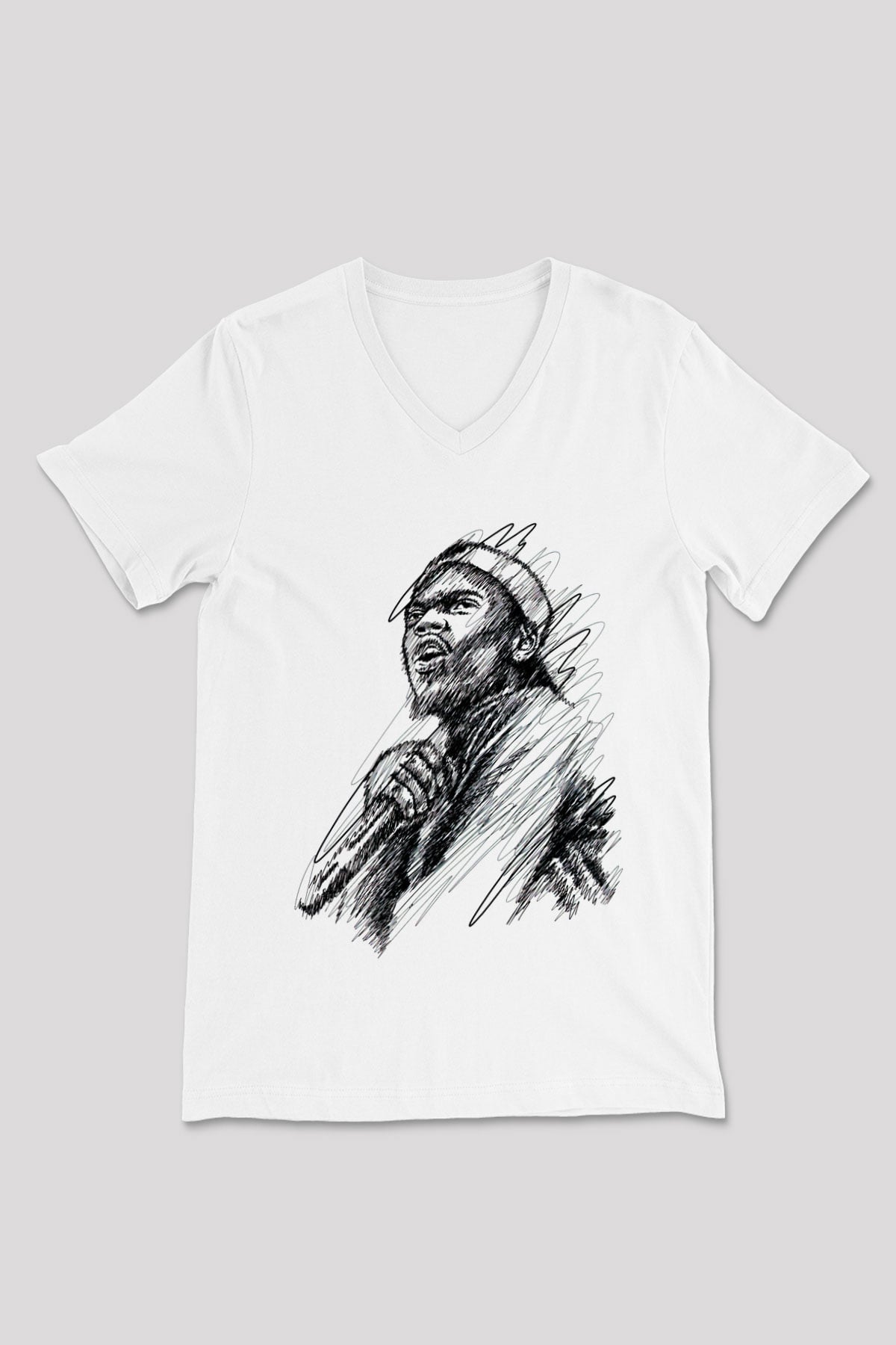 Chance The Rapper Beyaz Unisex V Yaka Tişört