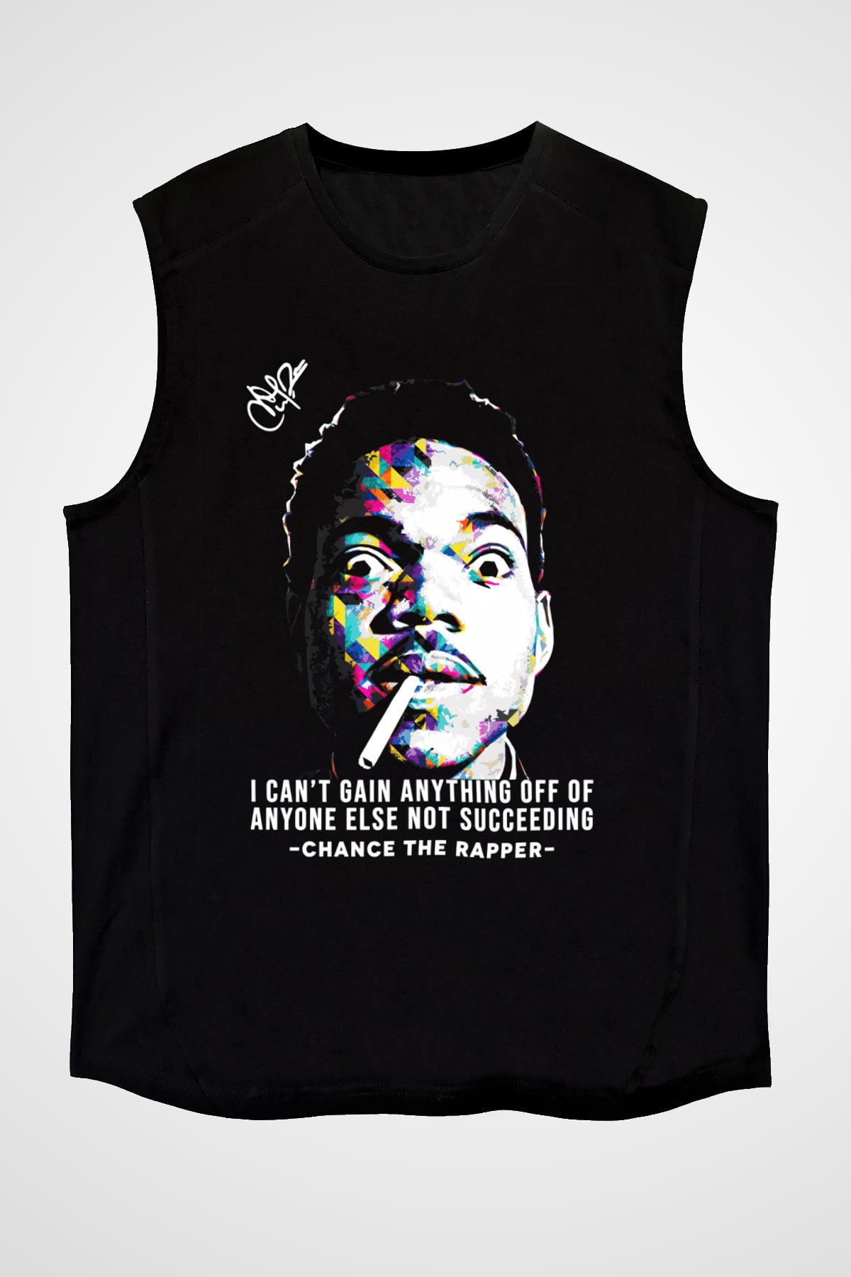 Chance The Rapper Siyah Unisex Kolsuz Tişört