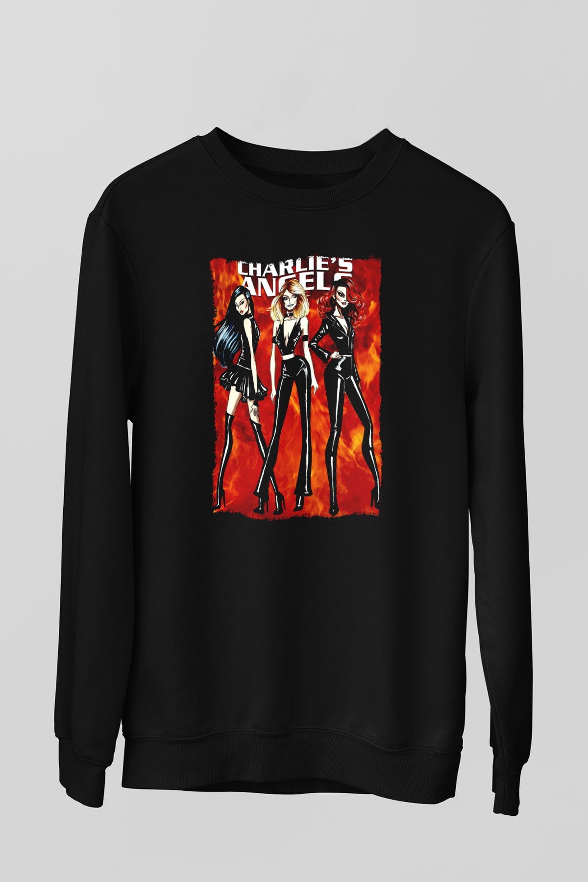 Charlie's Angels Siyah Unisex  Sweatshirt