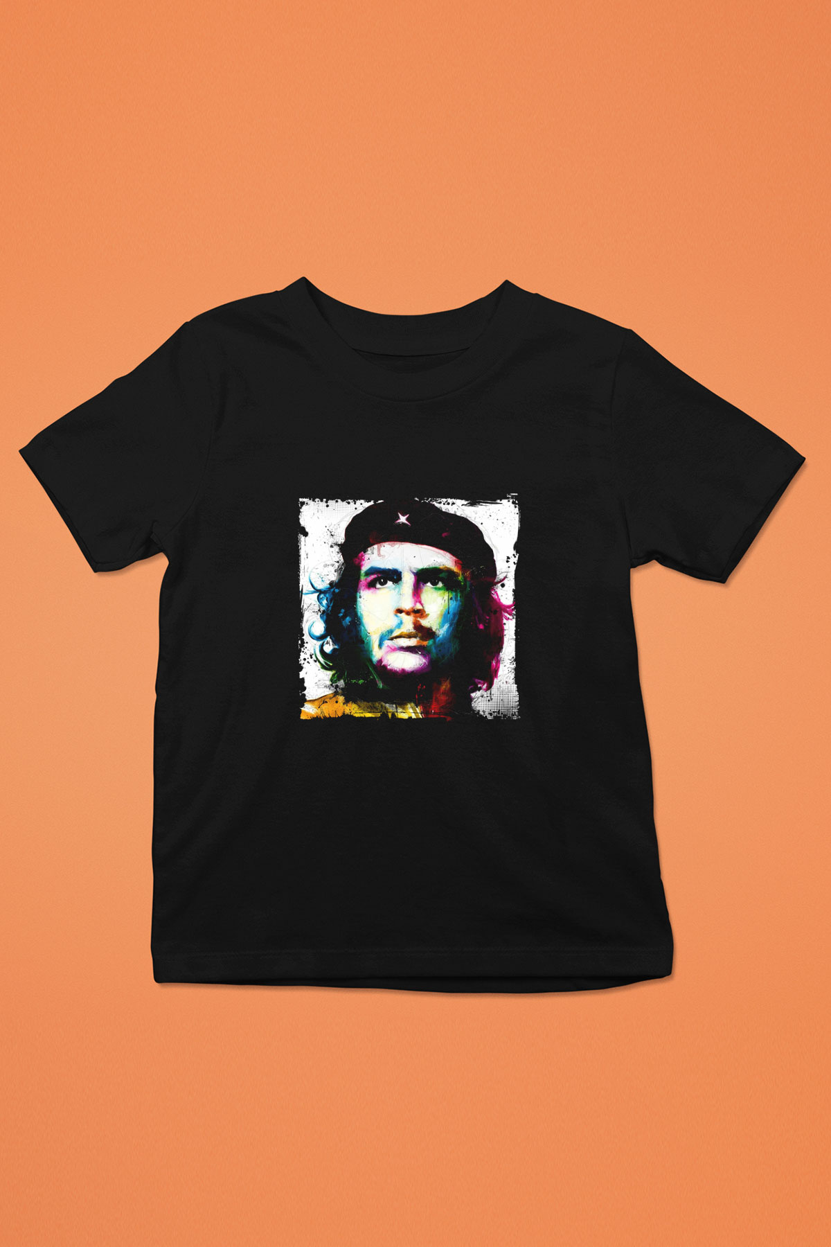 Che Guevara Baskılı Unisex Siyah Çocuk Tişört