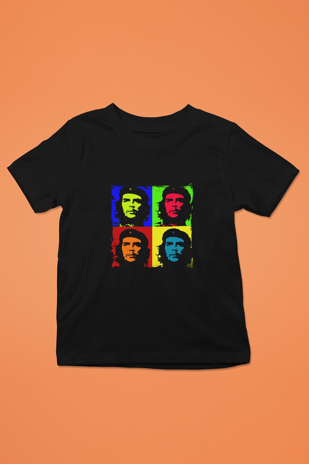 Che Guevara Baskılı Unisex Siyah Çocuk Tişört