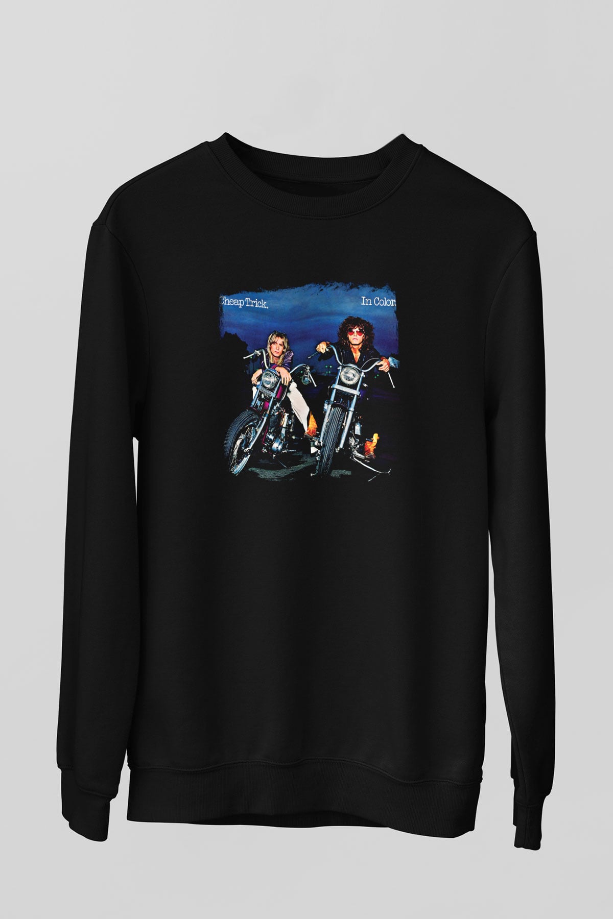 Cheap Trick Baskılı Unisex Siyah Sweatshirt