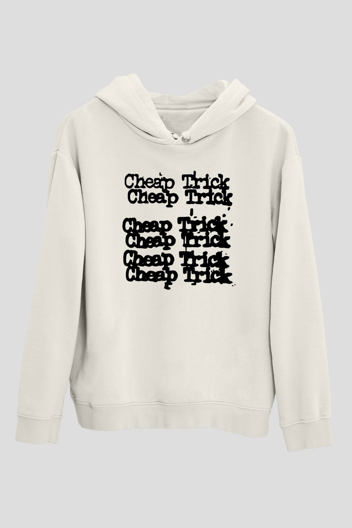 Cheap Trick Beyaz Unisex Kapşonlu Sweatshirt