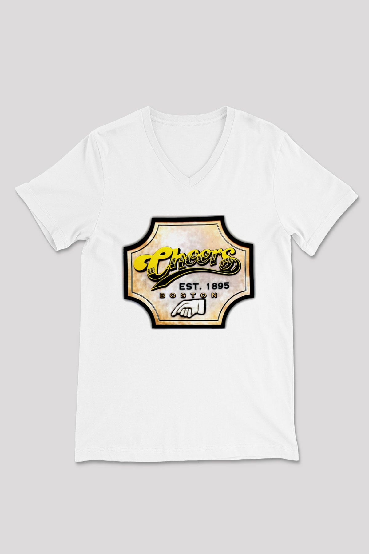Cheers Siyah Unisex  V Yaka Tişört