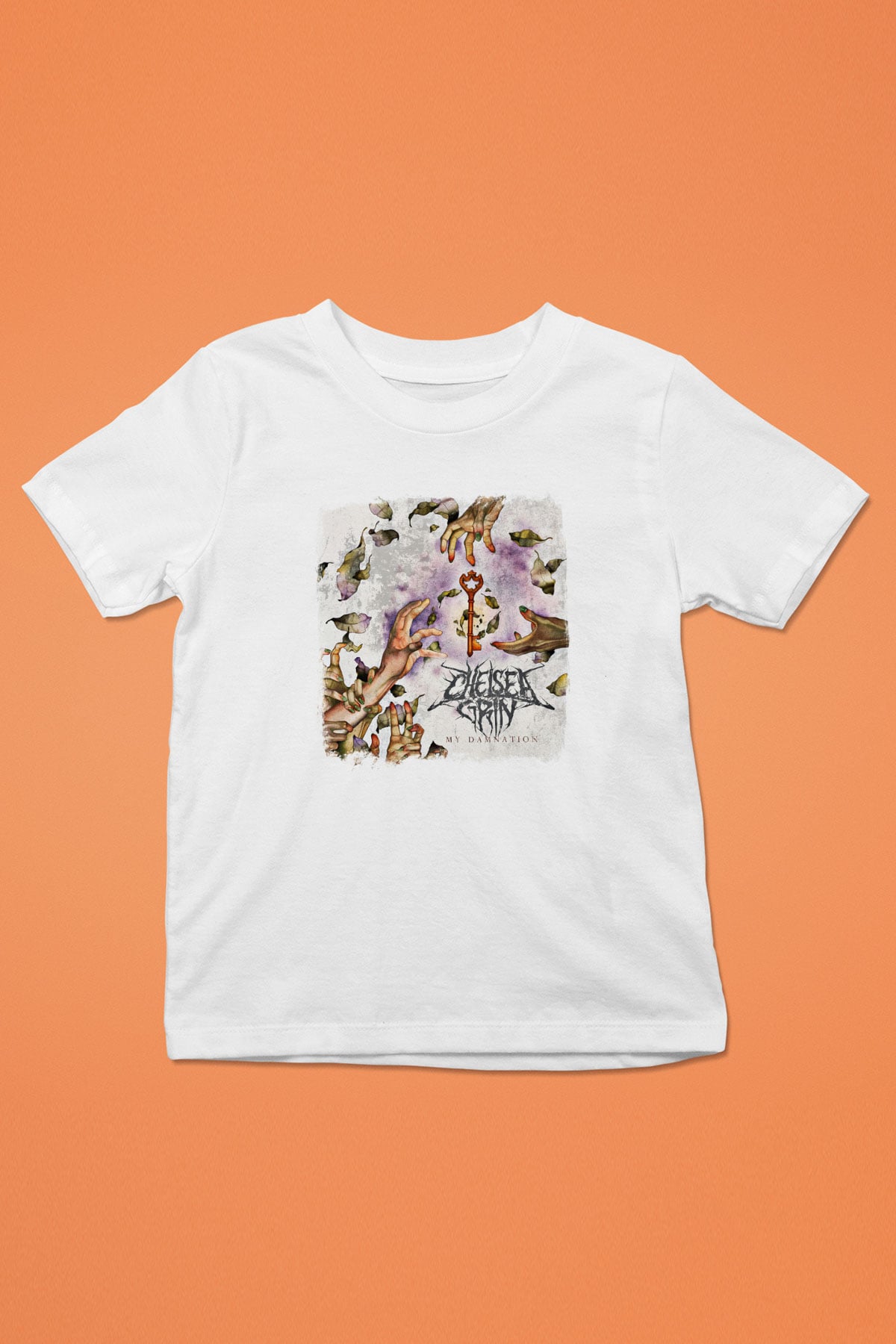 Chelsea Grin Baskılı Unisex Beyaz Çocuk Tişört