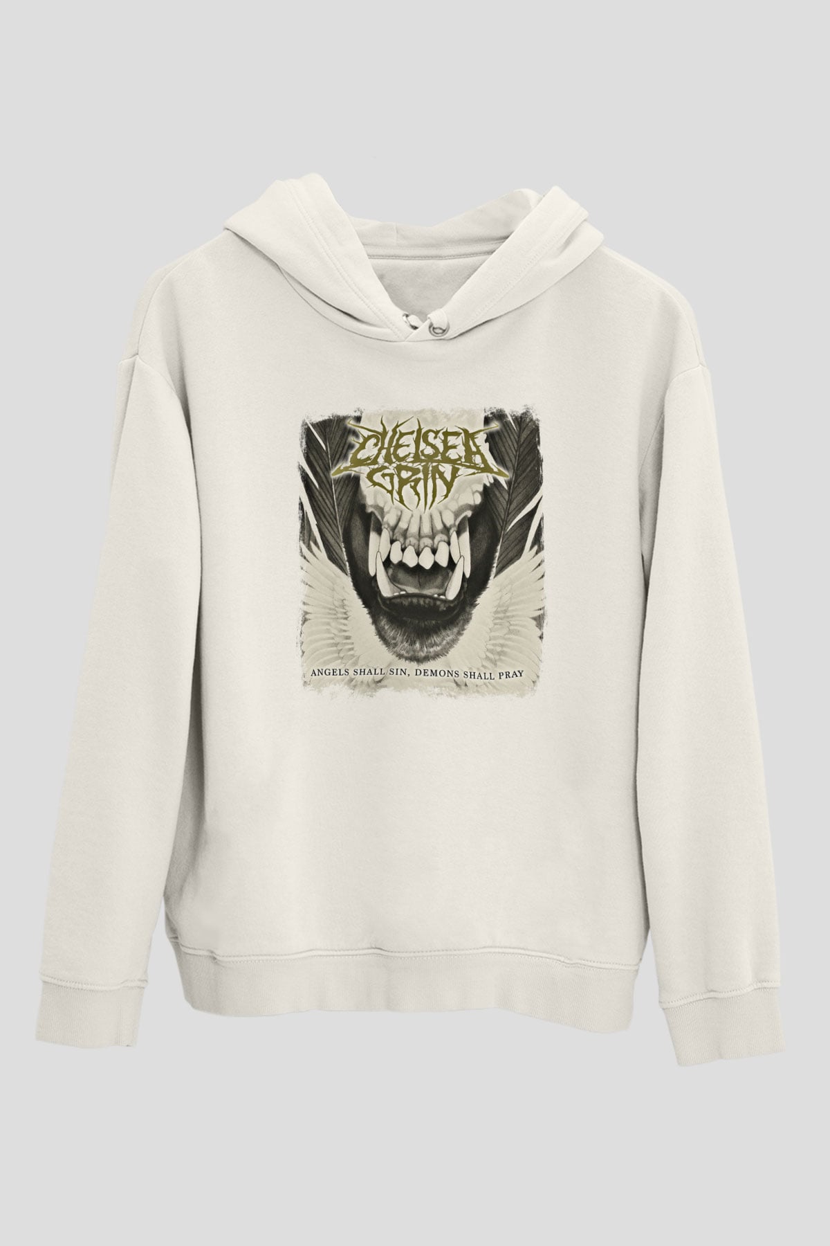 Chelsea Grin Baskılı Unisex Beyaz Hoodie
