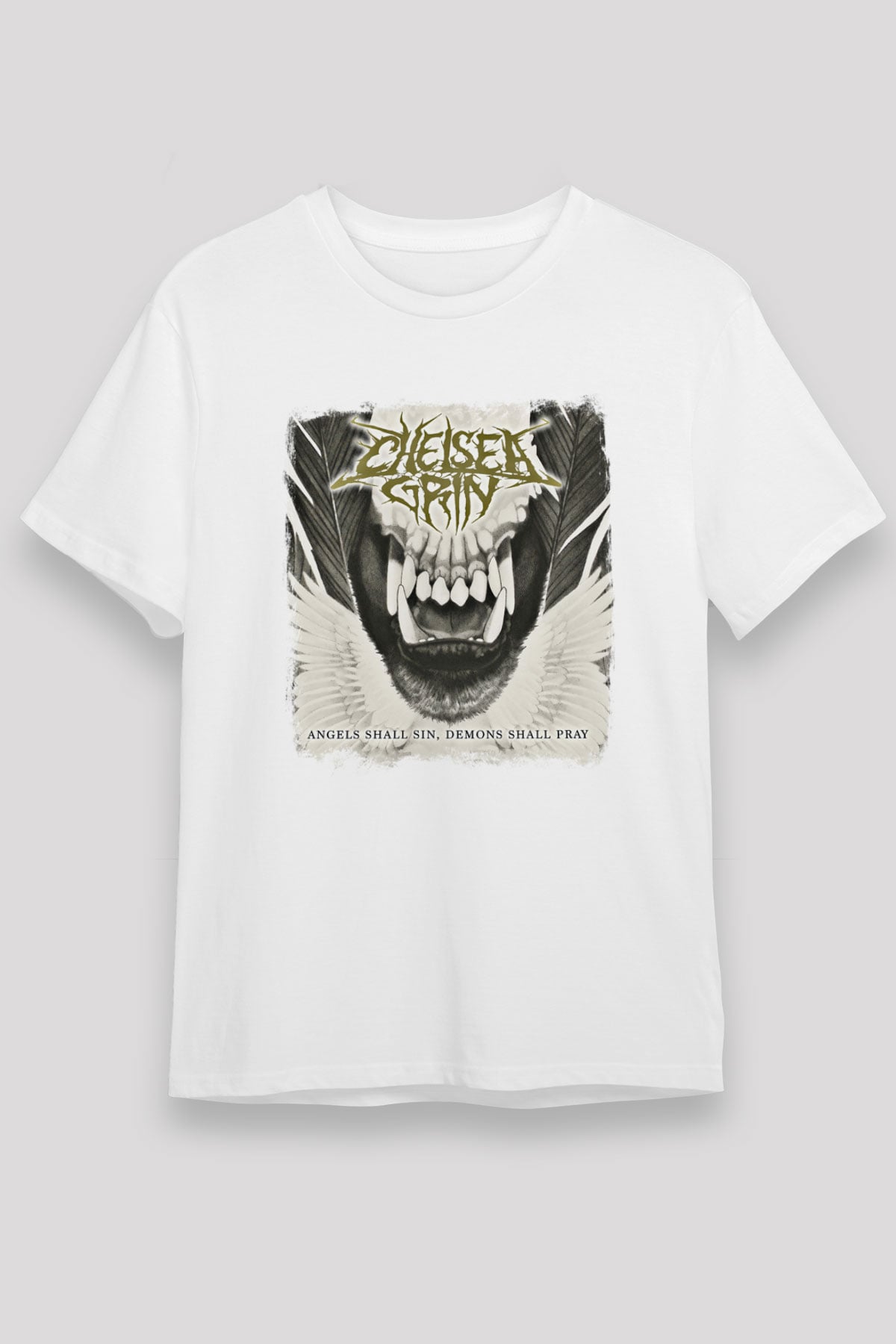 Chelsea Grin Baskılı Unisex Beyaz Tişört