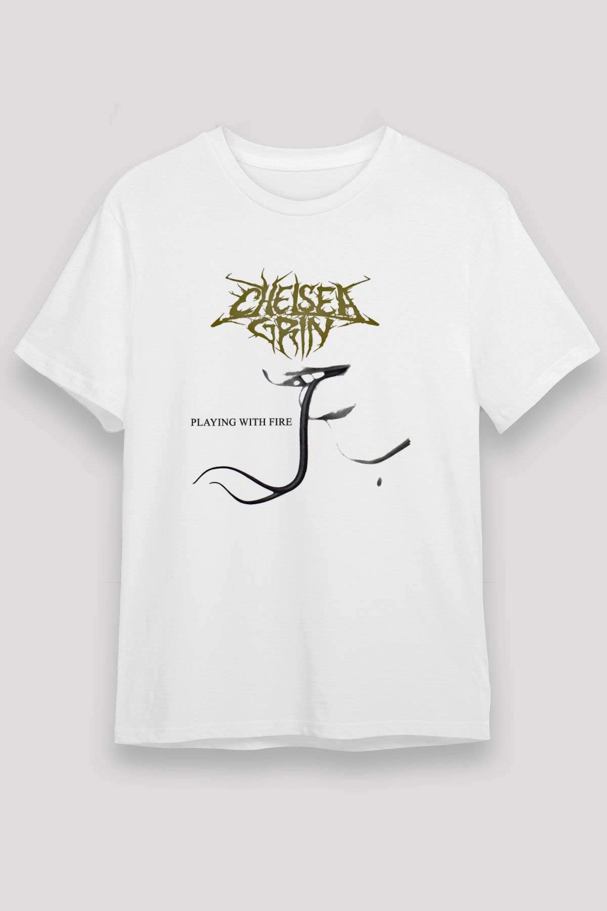 Chelsea Grin Baskılı Unisex Beyaz Tişört