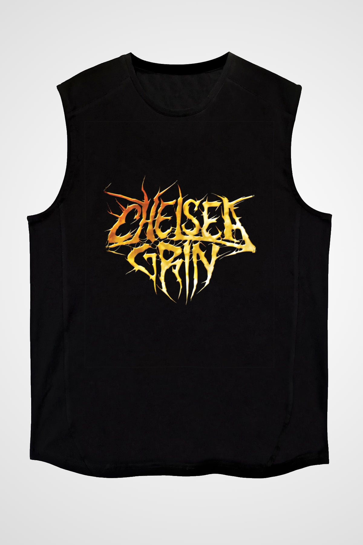 Chelsea Grin Baskılı Unisex Siyah Kolsuz Tişört