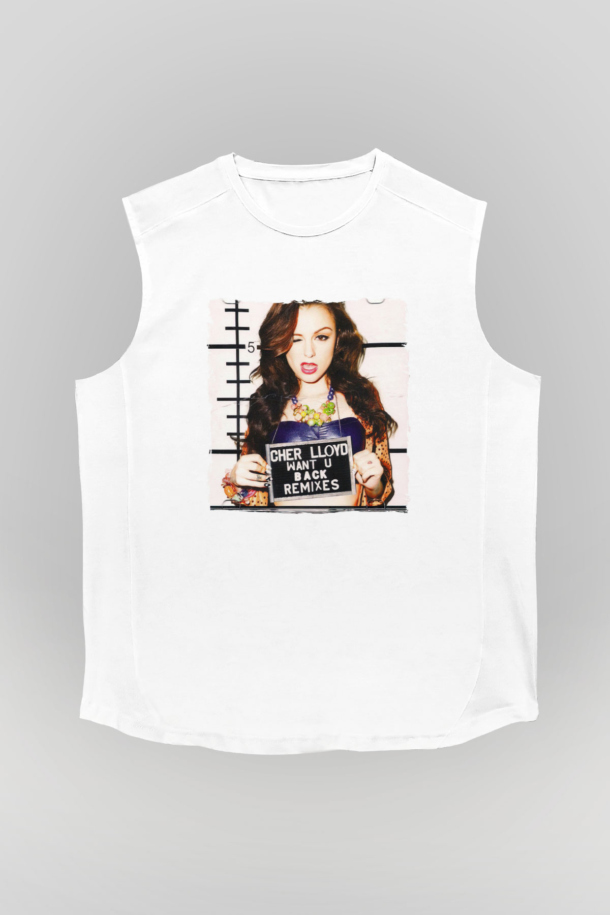 Cher Lloyd Beyaz Unisex Kolsuz Tişört