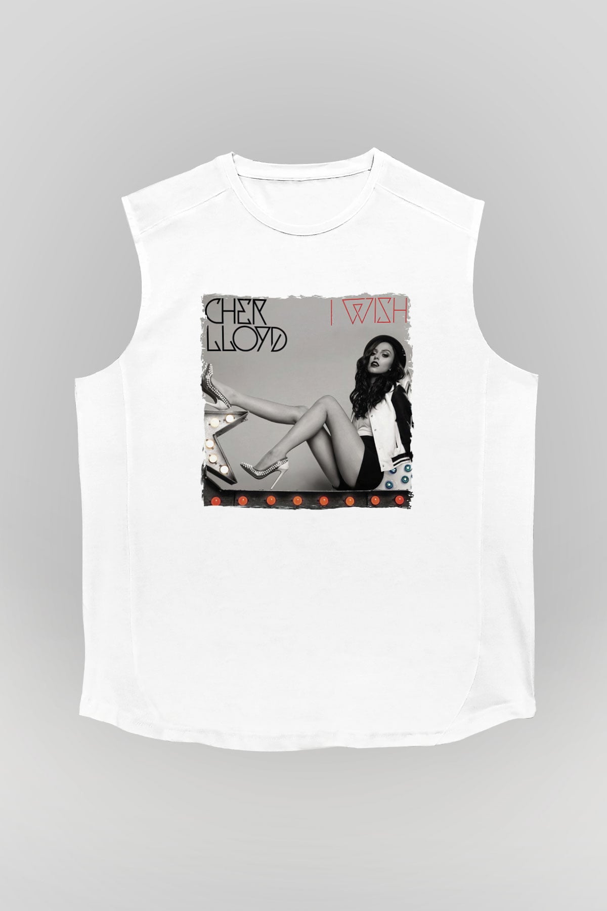 Cher Lloyd Beyaz Unisex Kolsuz Tişört