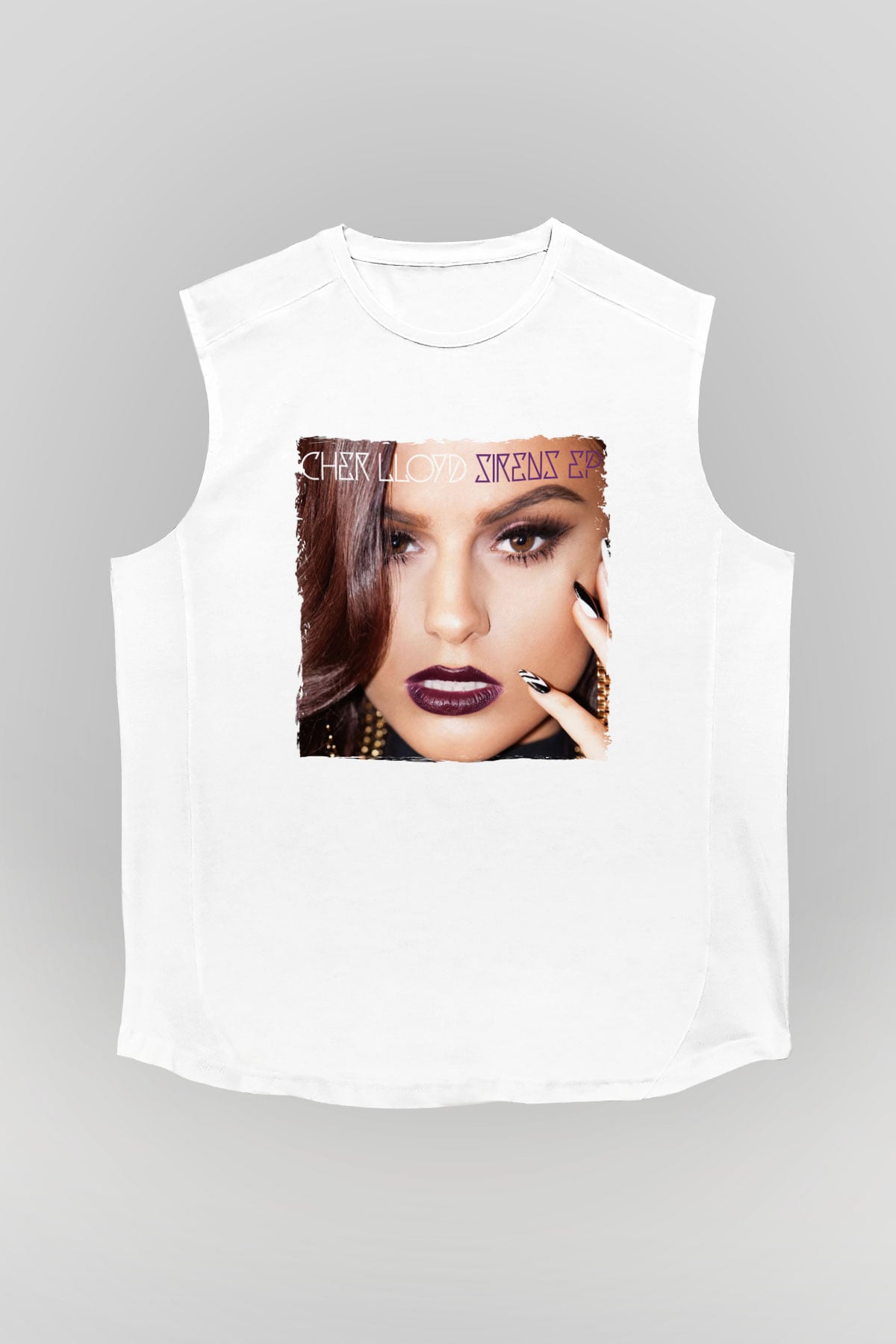 Cher Lloyd Beyaz Unisex Kolsuz Tişört