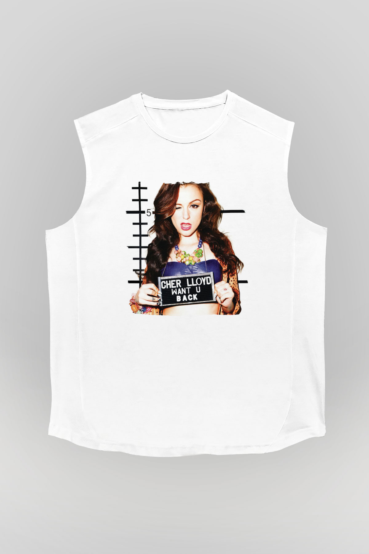 Cher Lloyd Beyaz Unisex Kolsuz Tişört