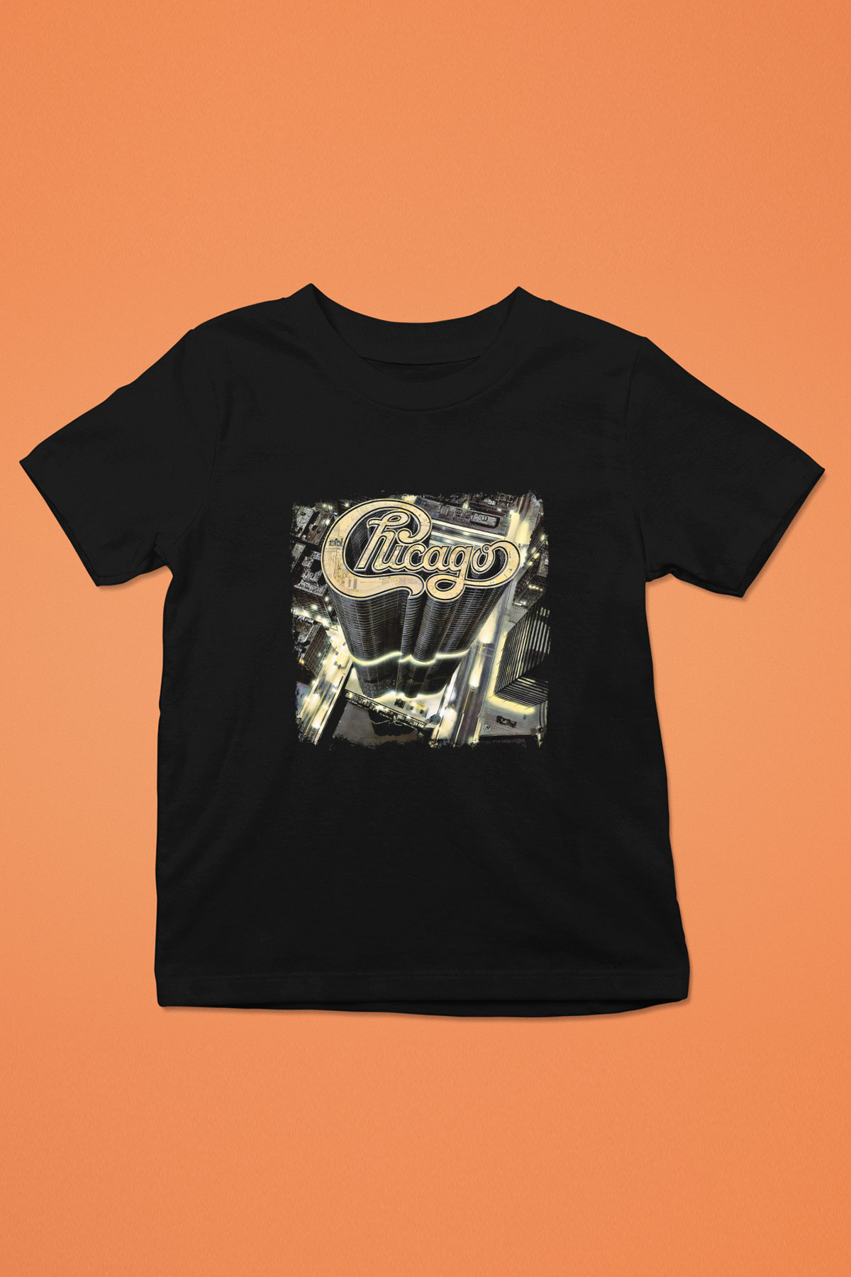 Chicago Baskılı Unisex Siyah Çocuk Tişört