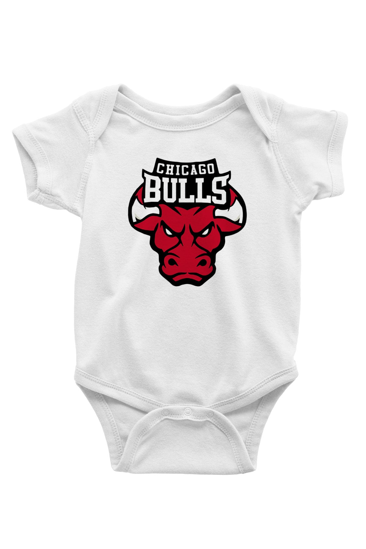 Chicago Bulls Baskılı Beyaz Unisex Bebek Body - Zıbın