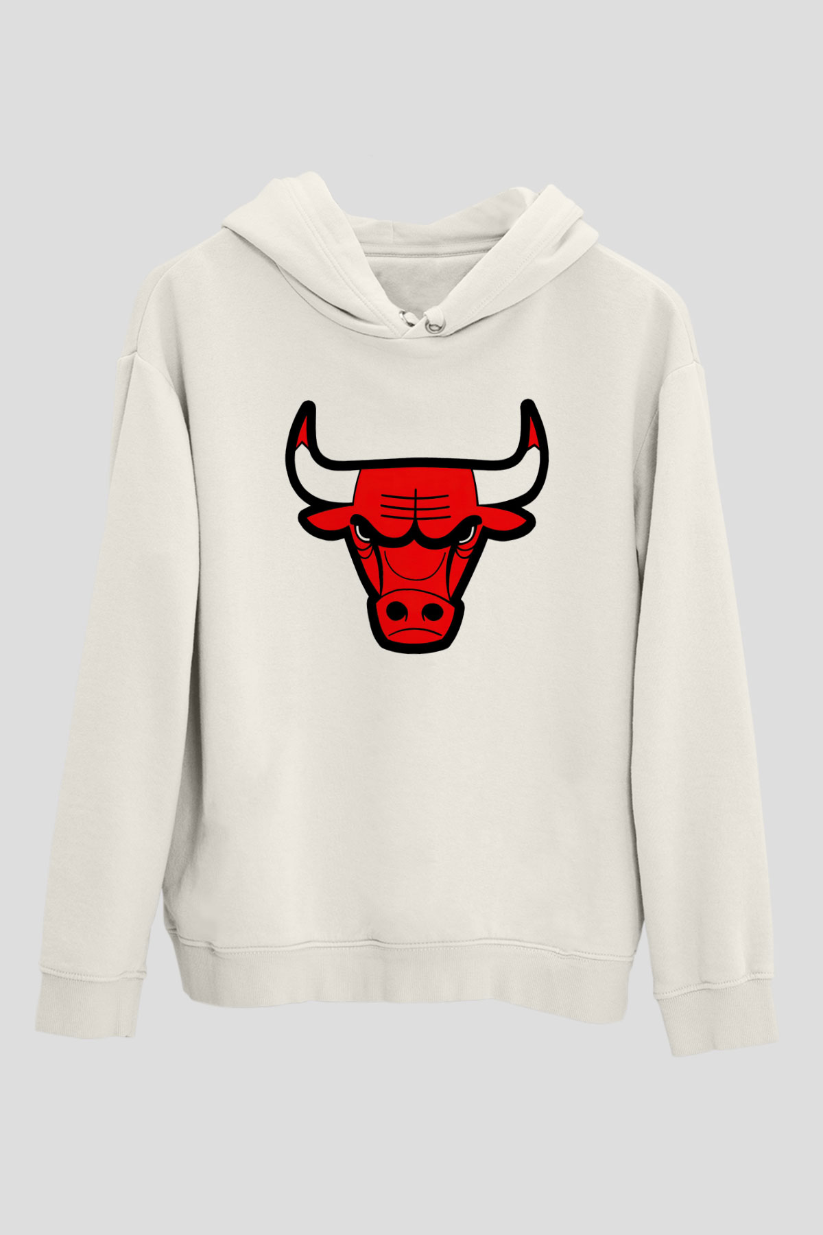 Chicago Bulls Beyaz Unisex Kapüşonlu Sweatshirt