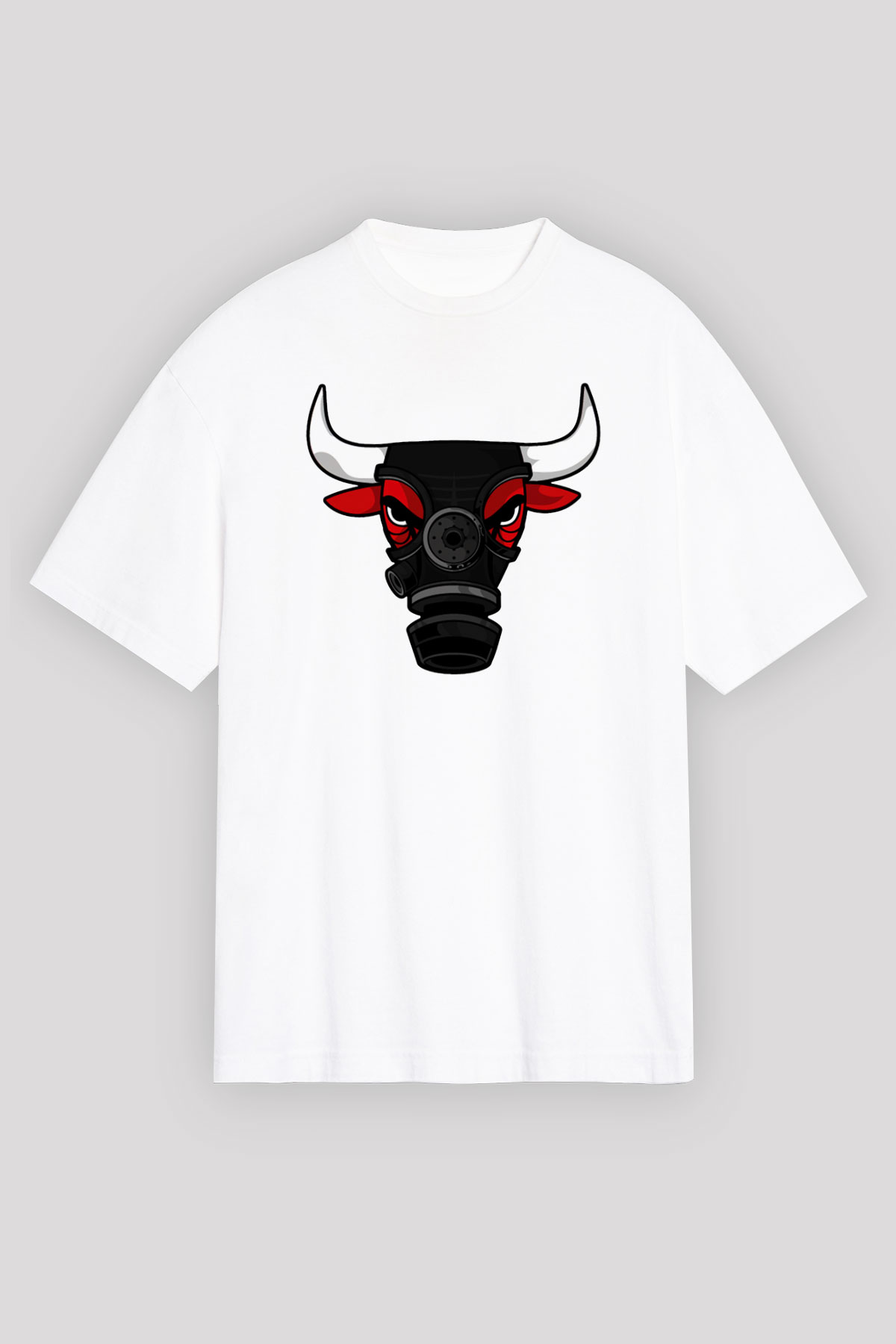 Chicago Bulls Beyaz Unisex Oversize Tişört T-Shirt