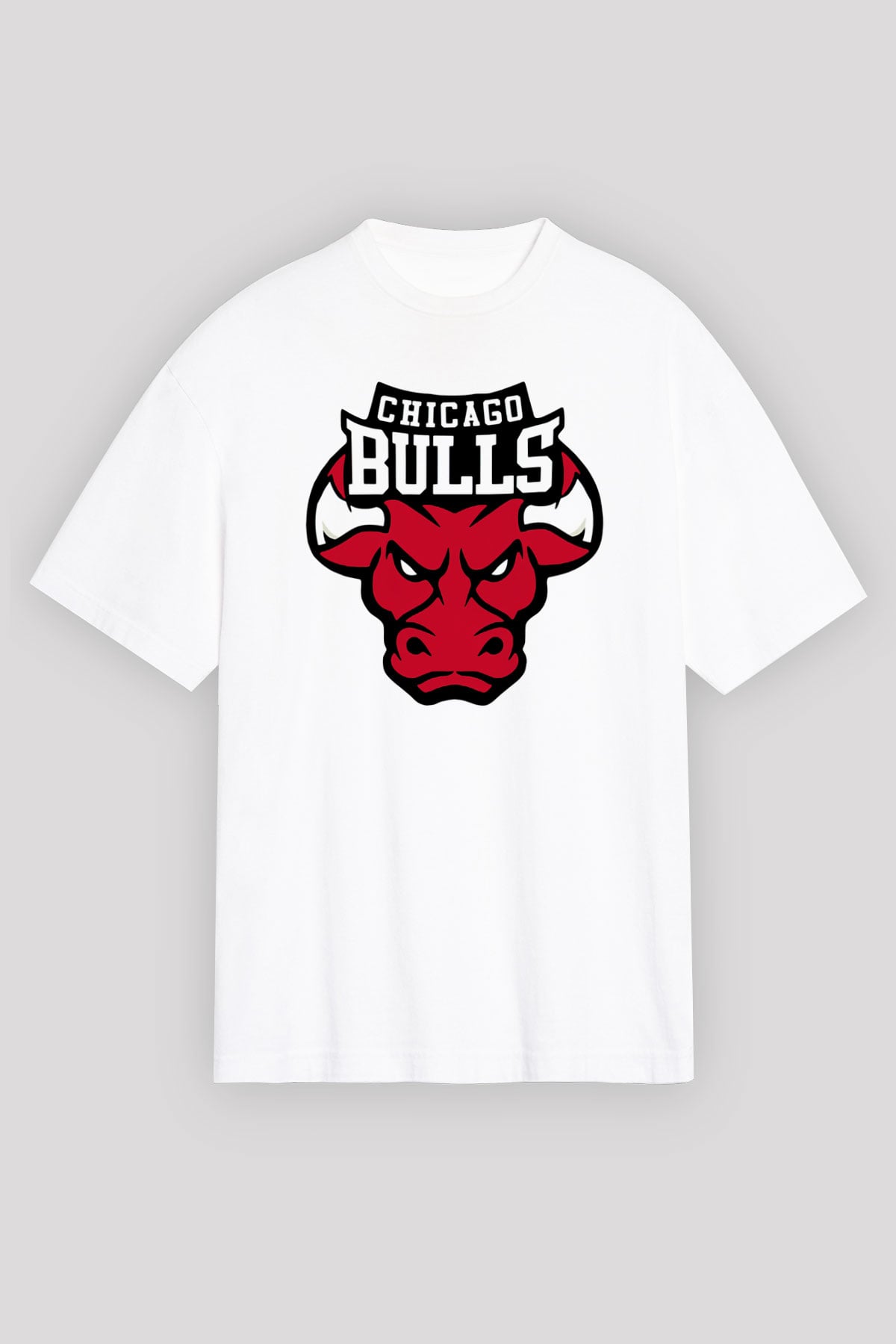 Chicago Bulls Beyaz Unisex Oversize Tişört T-Shirt