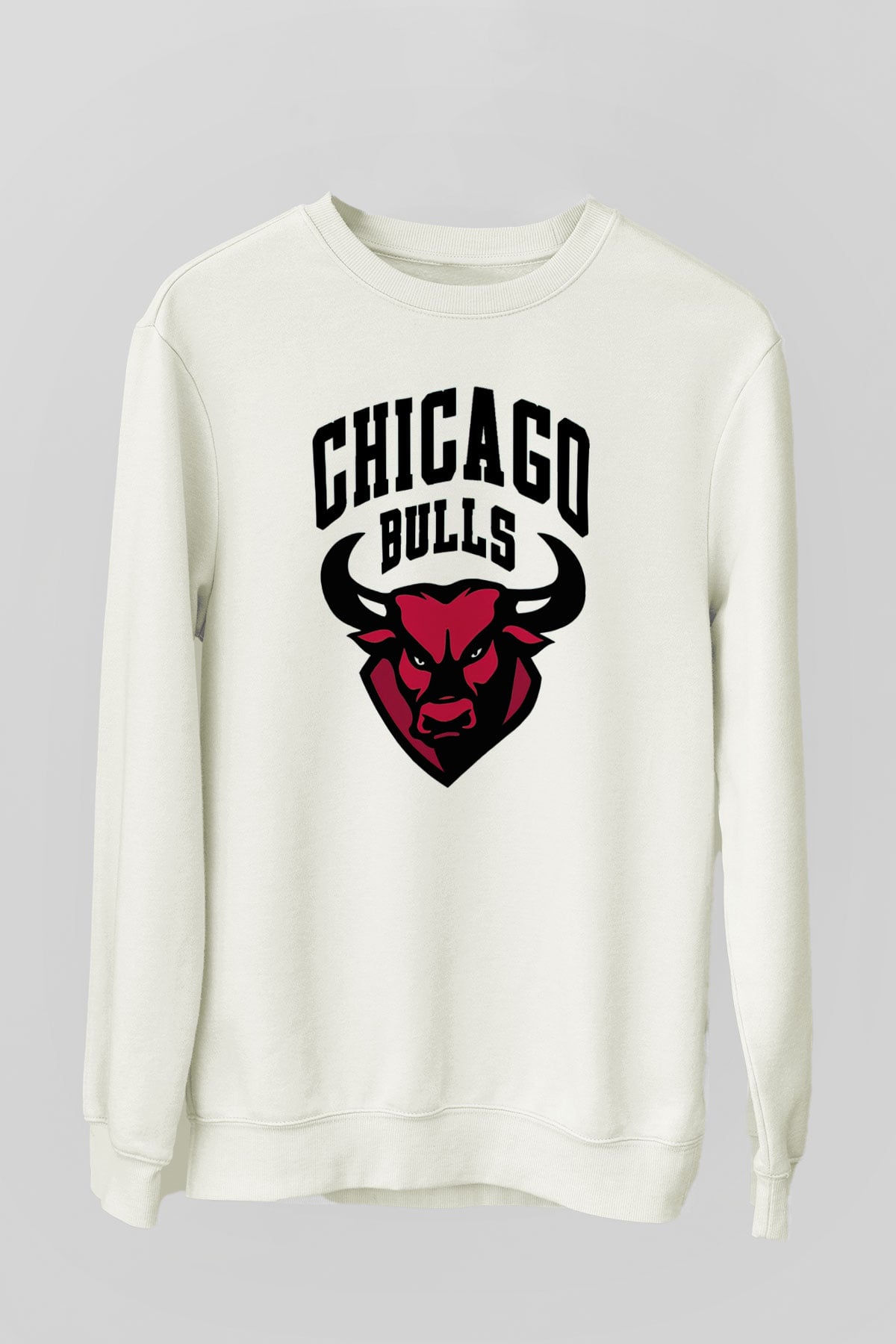 Chicago Bulls Beyaz Unisex Sweatshirt