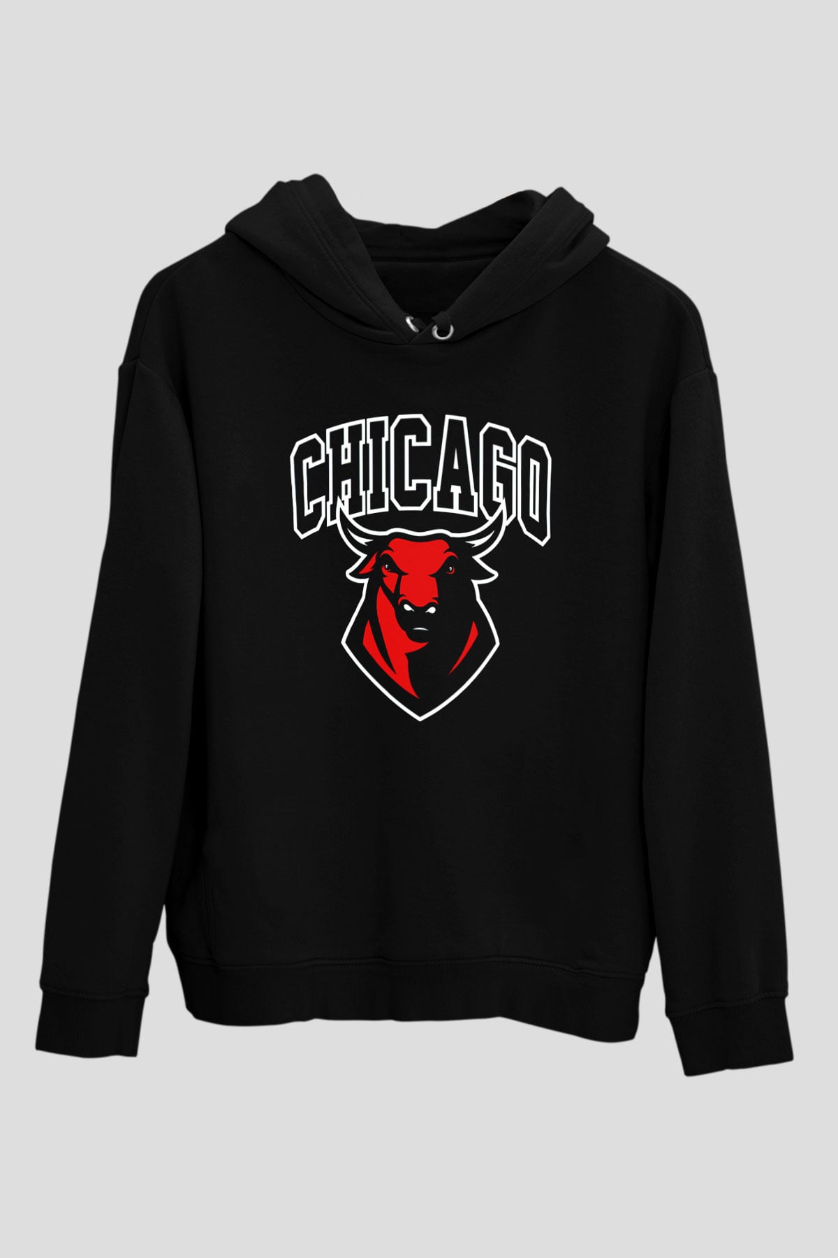 Chicago Bulls Siyah Unisex Hoodie