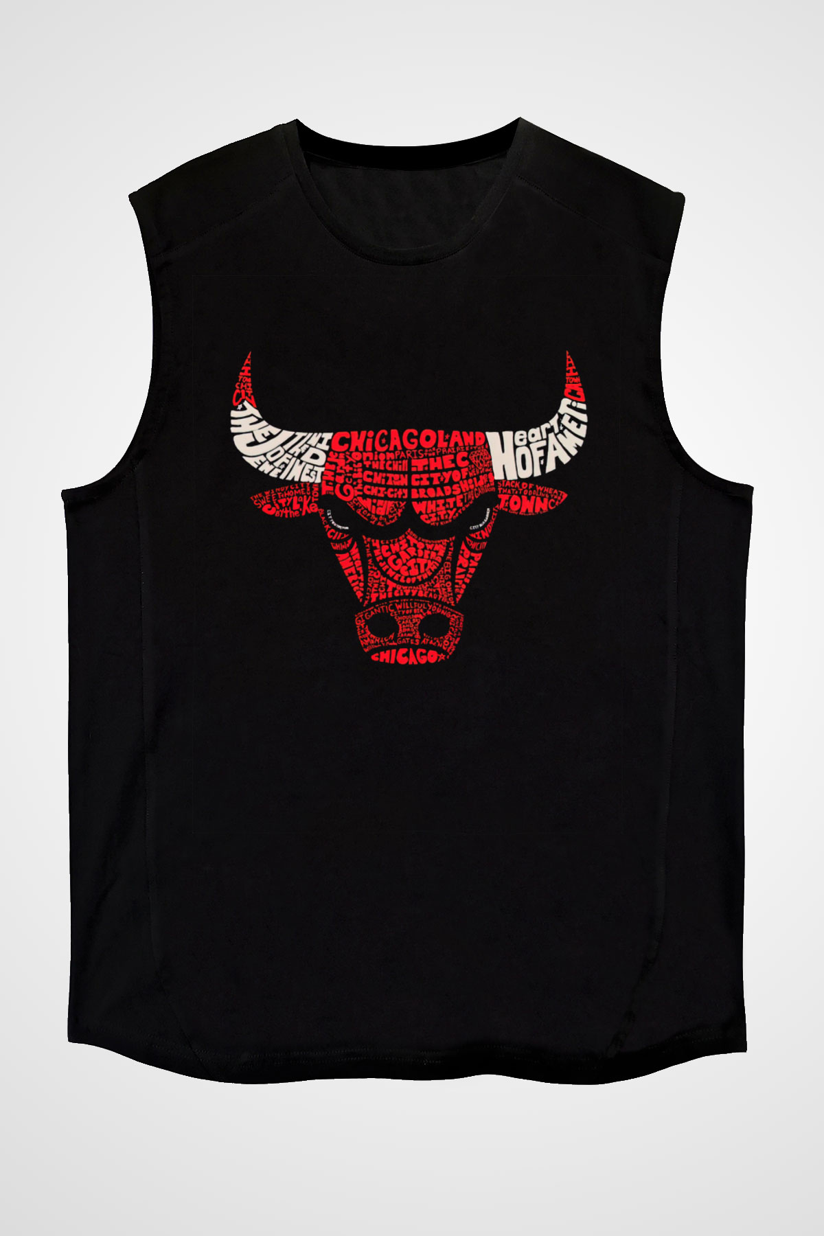 Chicago Bulls Siyah Unisex Kolsuz Tişört