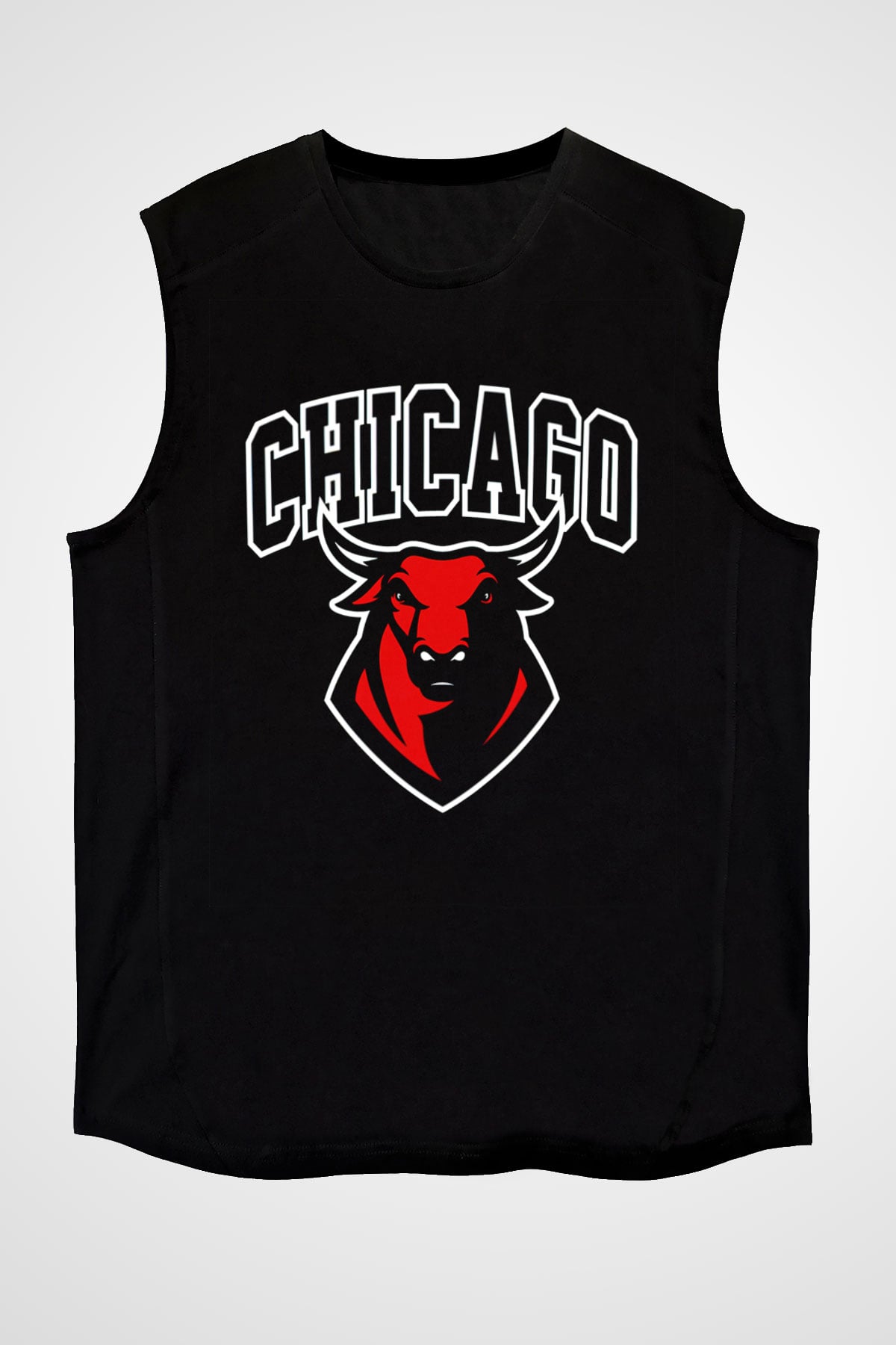 Chicago Bulls Siyah Unisex Kolsuz Tişört