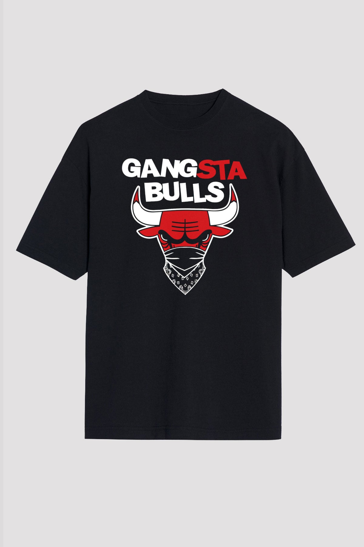 Chicago Bulls Siyah Unisex Oversize Tişört T-Shirt