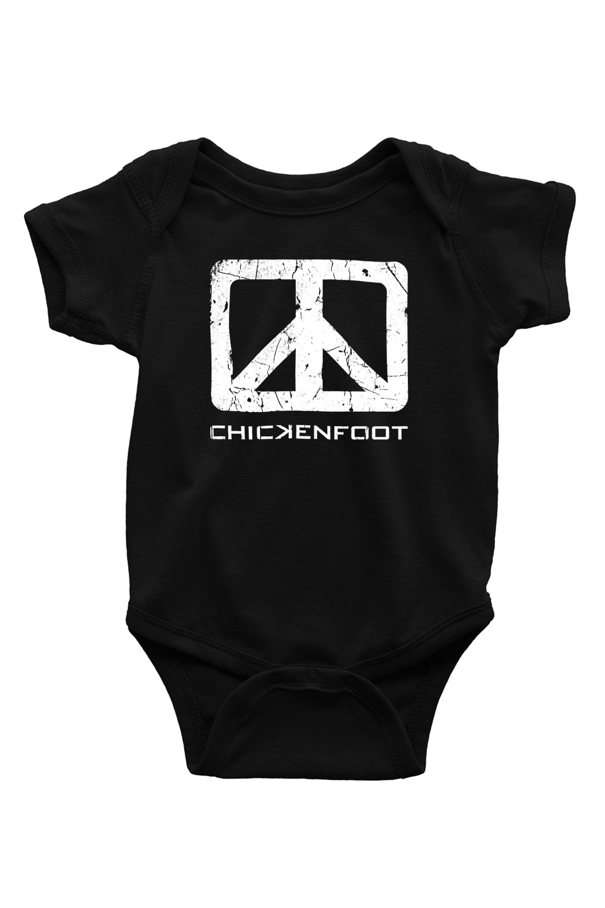 Chickenfoot Baskılı Siyah Bebek Body - Zıbın
