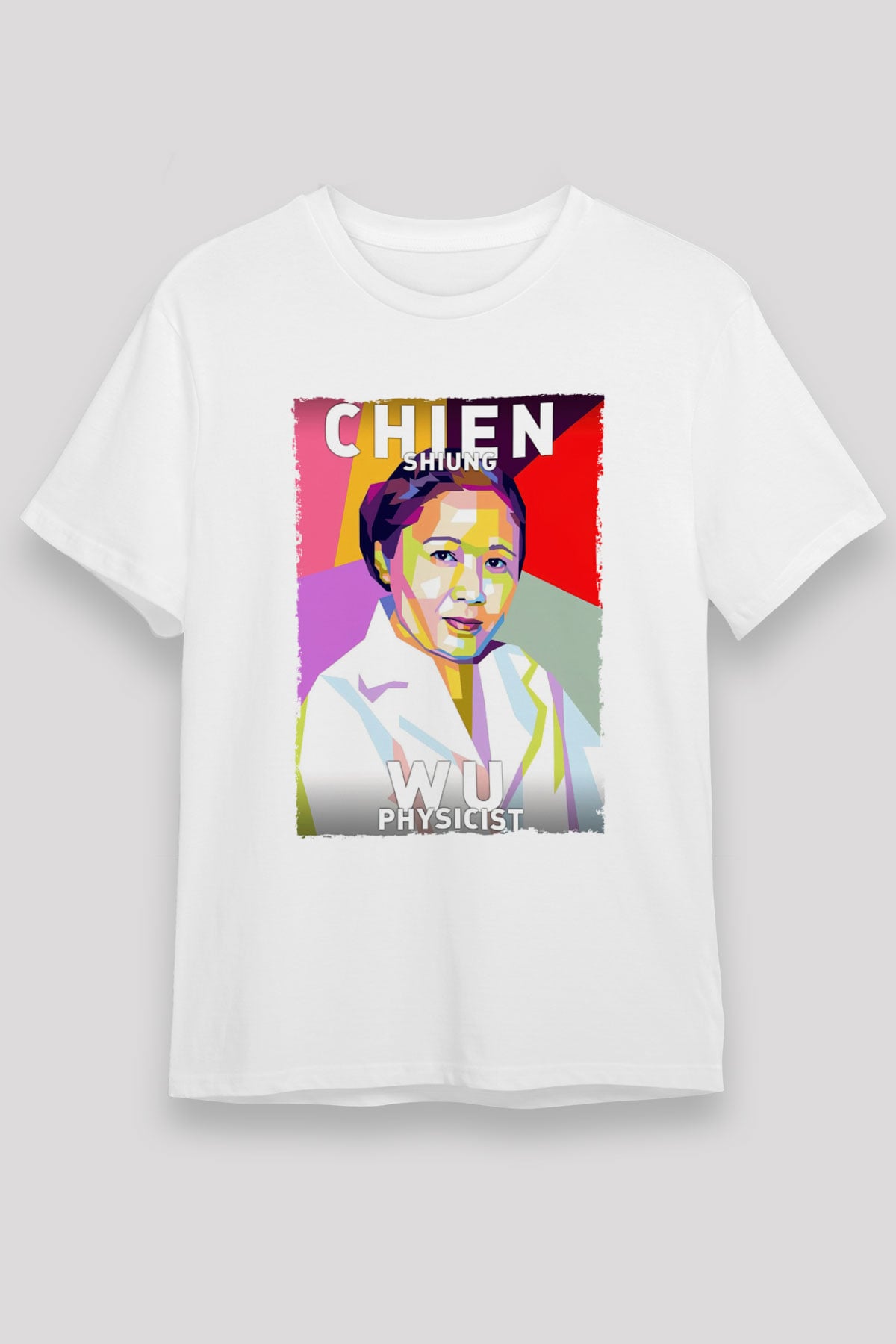 Chien Shung Wu Baskılı Unisex Beyaz Tişört - Tshirt