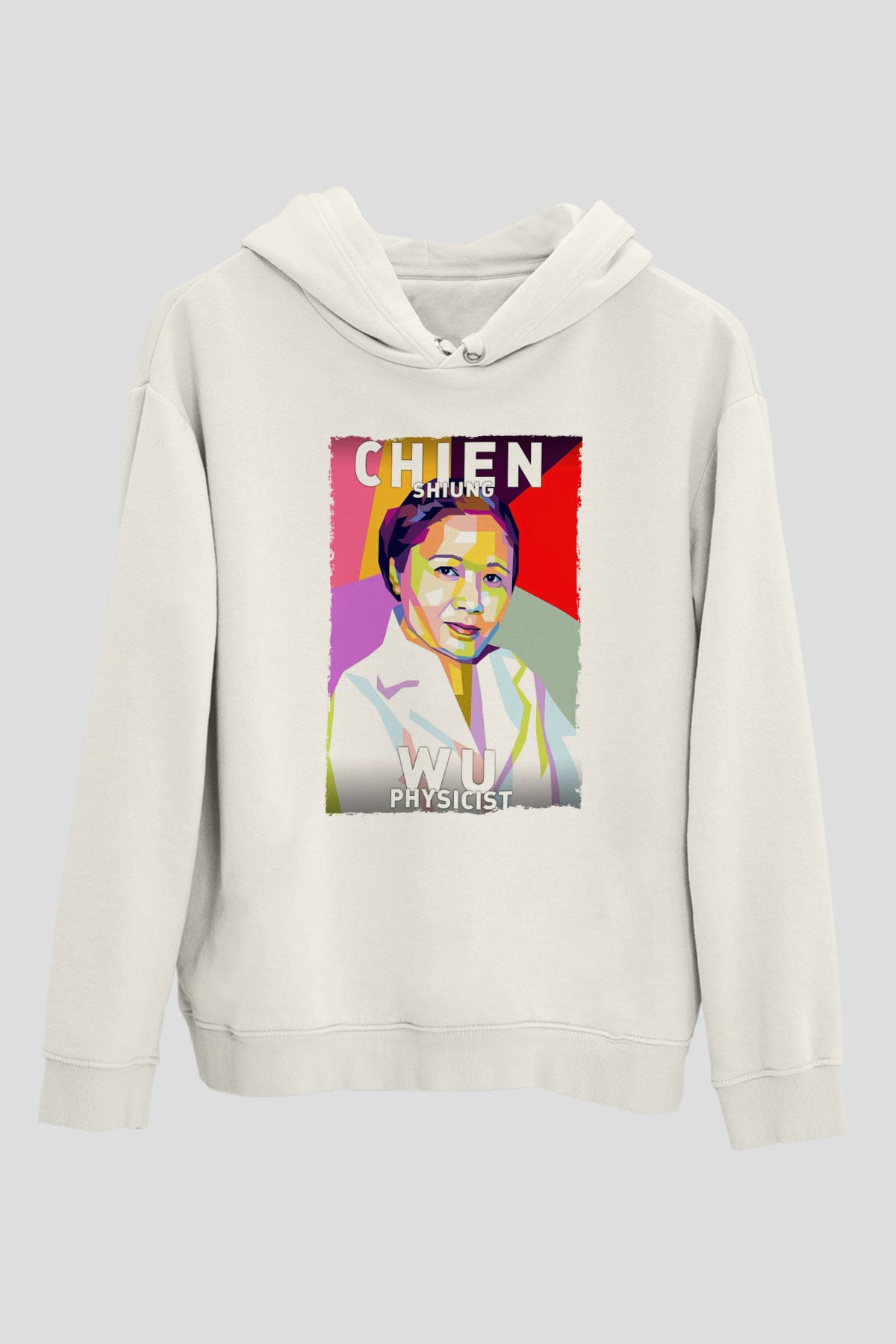 Chien Shung Wu Baskılı Unisex Ekru Hoodie