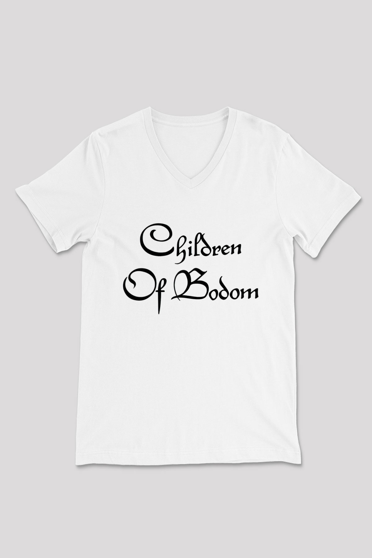 Children of Bodom Beyaz Unisex V Yaka Tişört T-Shirt