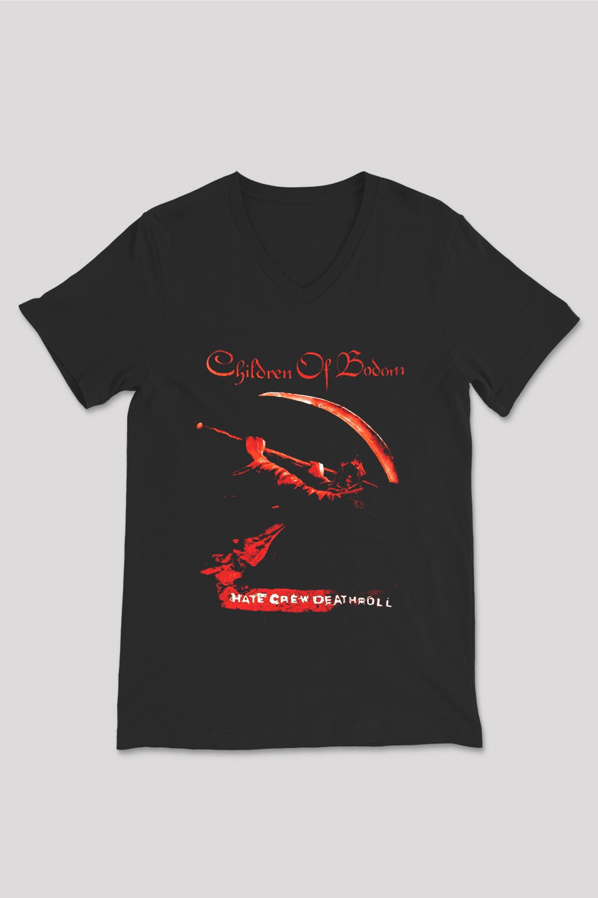 Children of Bodom Siyah Unisex V Yaka Tişört T-Shirt
