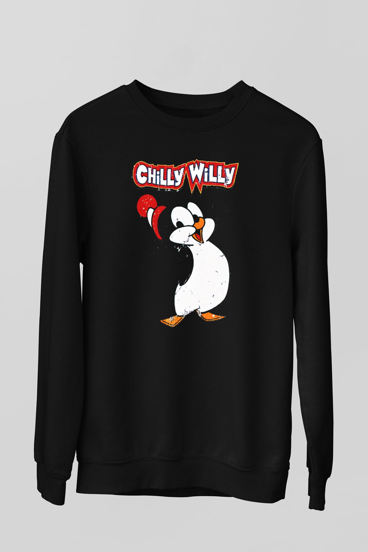 Chilly Willy Siyah Unisex  Sweatshirt