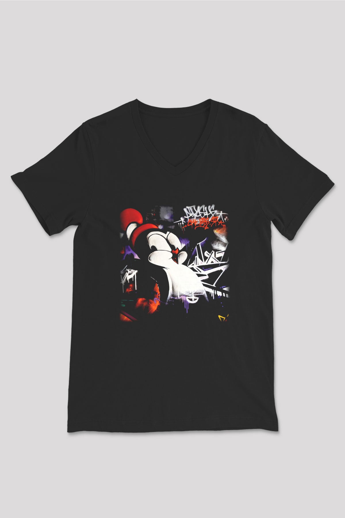 Chilly Willy Siyah Unisex V Yaka Tişört