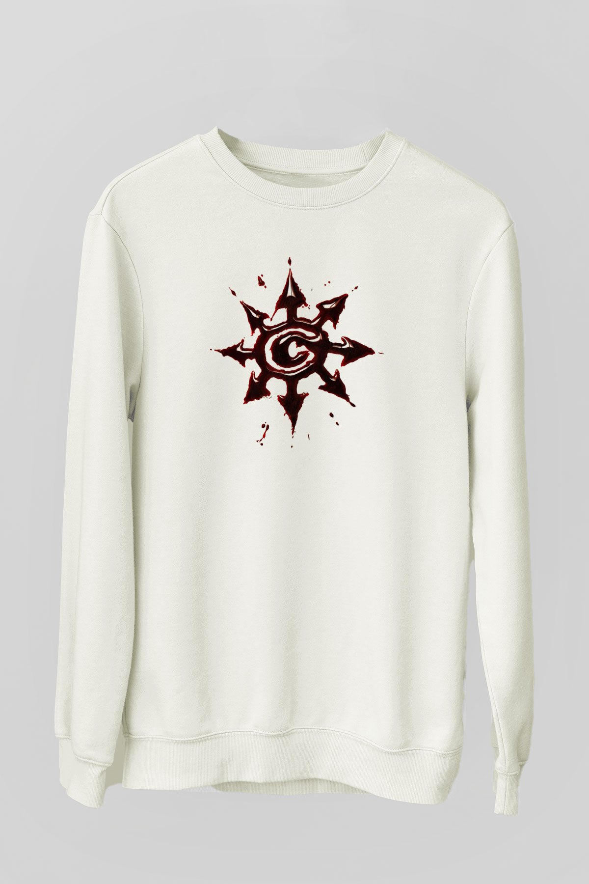 Chimaira Baskılı Unisex Beyaz Sweatshirt