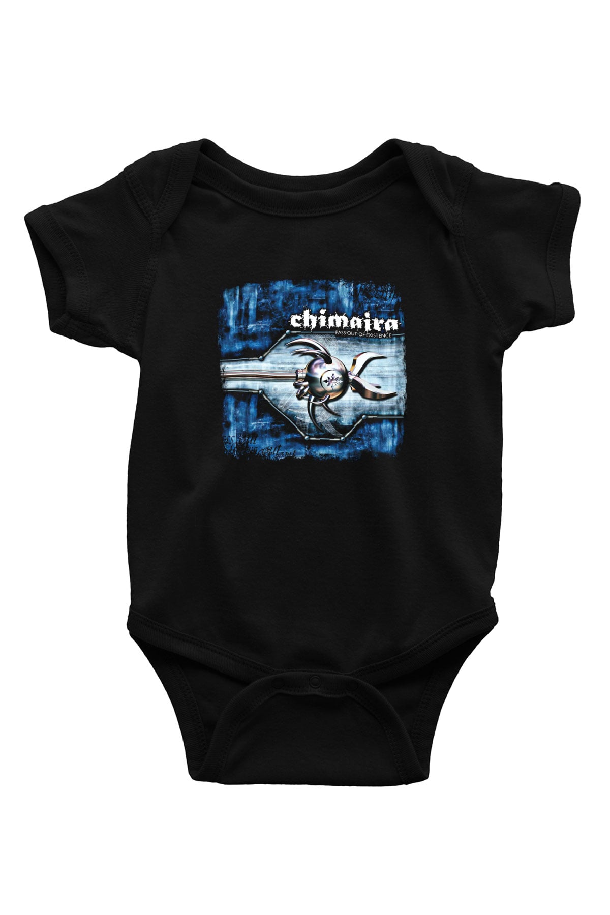 Chimaira Baskılı Unisex Siyah Bebek Body - Zıbın