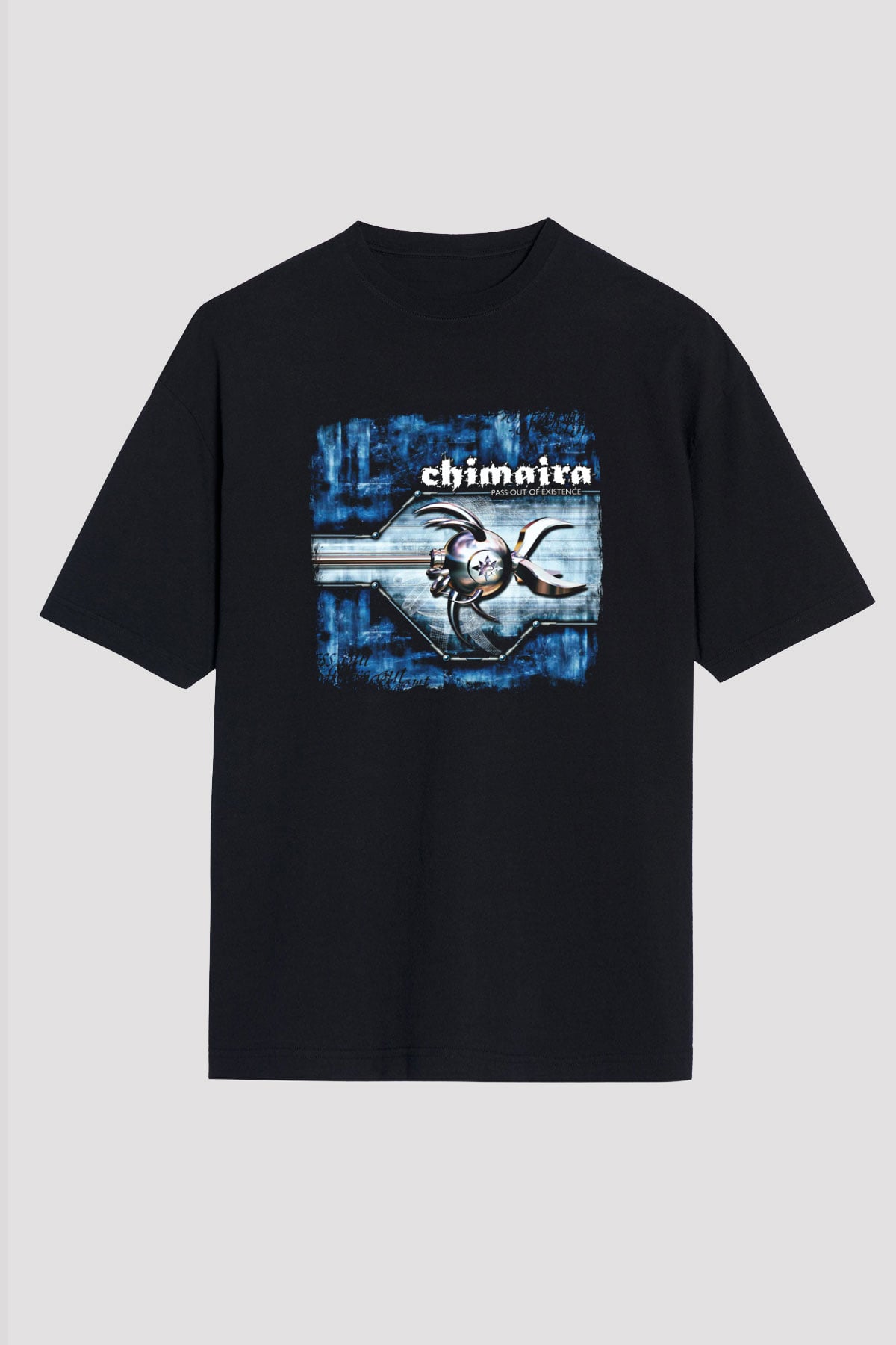 Chimaira Baskılı Unisex Siyah Oversize Tişört
