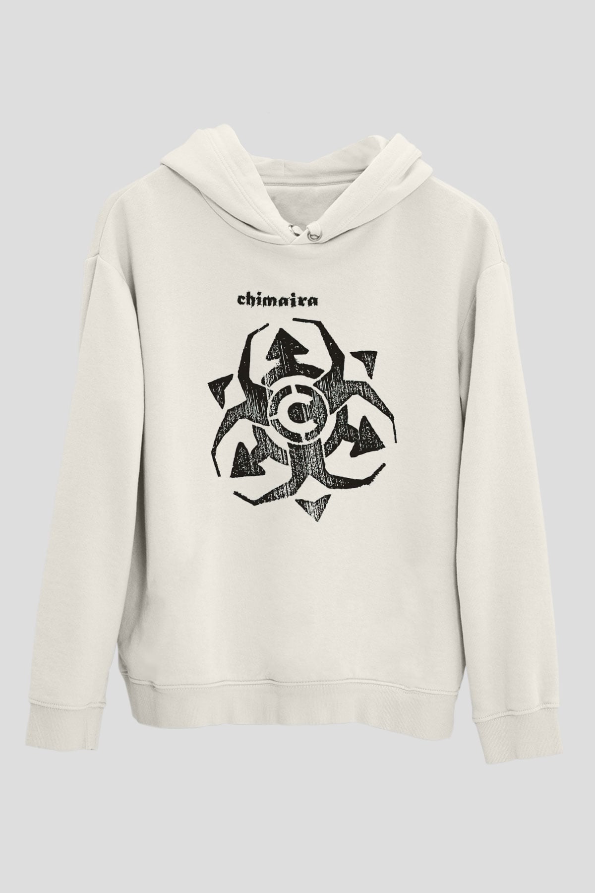Chimaira Beyaz Unisex Kapüşonlu Sweatshirt