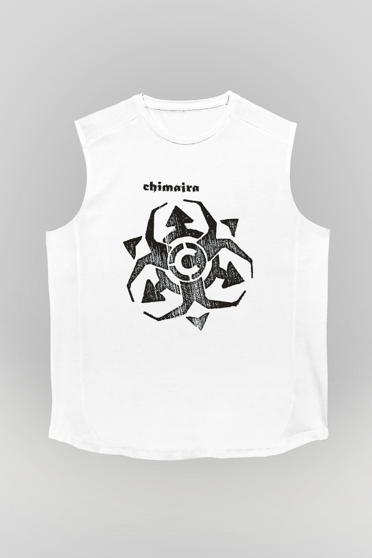 Chimaira Beyaz Unisex Kolsuz Tişört