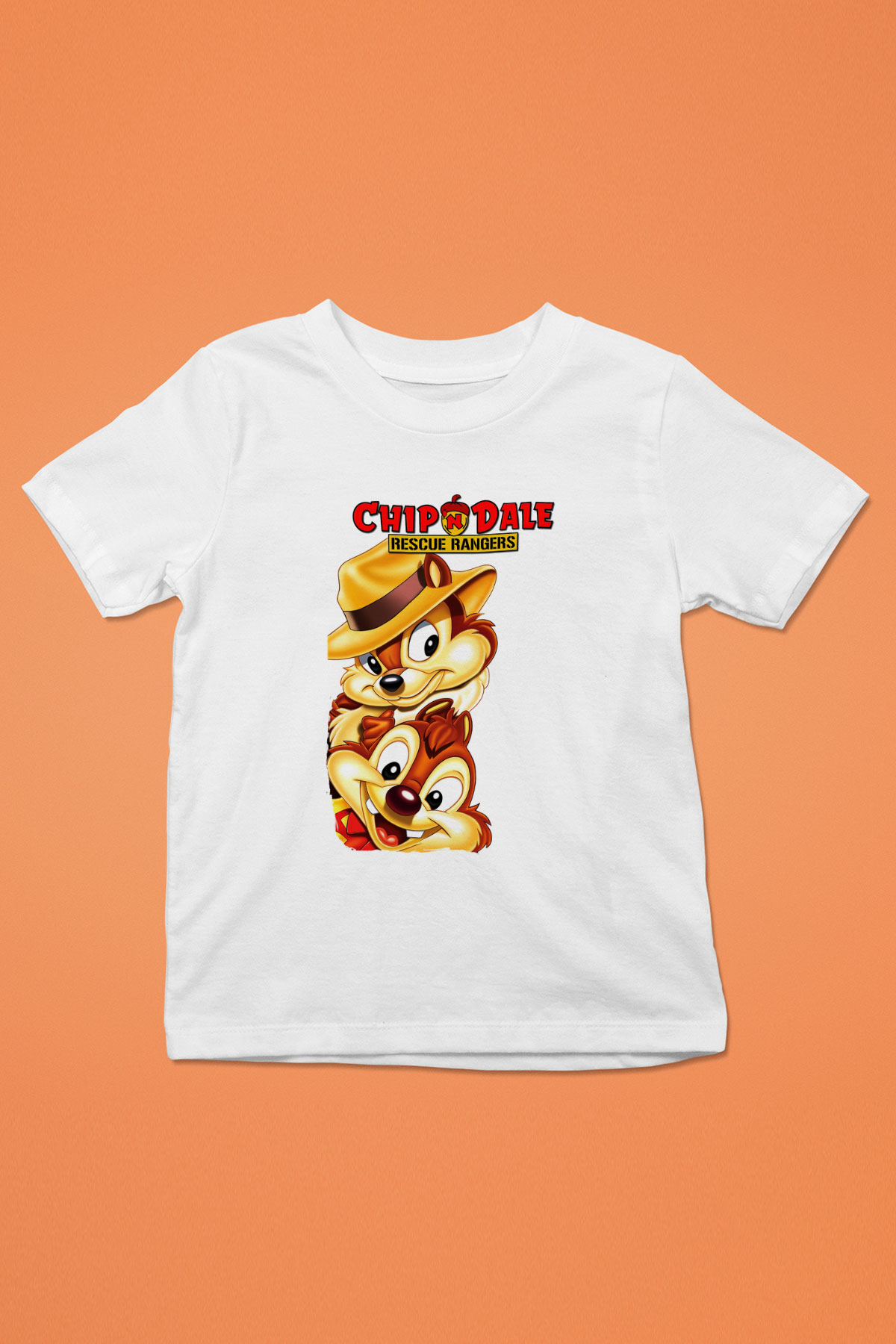 Chip'n Dale Rescue Rangers Baskılı Beyaz Unisex Çocuk Tişört