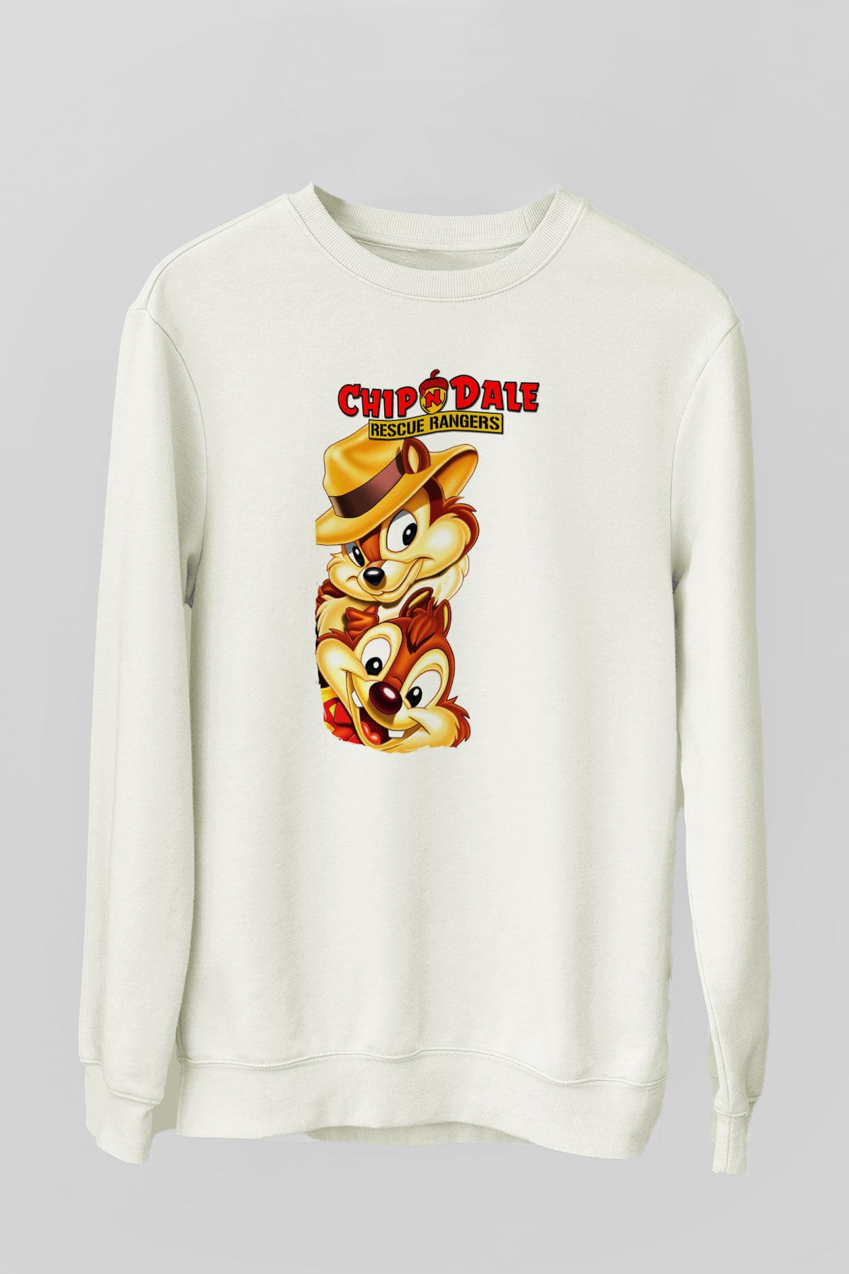 Chip'n Dale Rescue Rangers Beyaz Unisex Sweatshirt