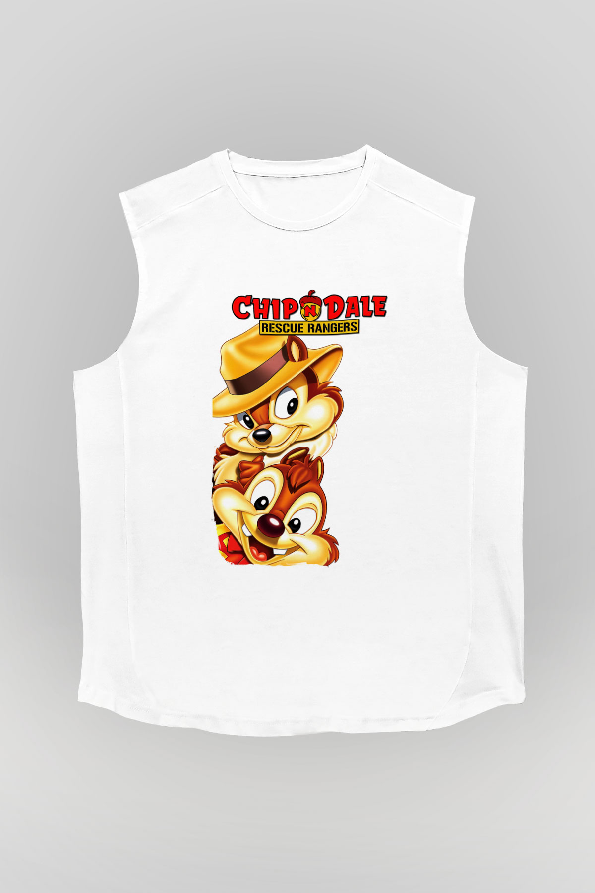 Chip'n Dale Rescue Rangers Beyaz Unisex Kolsuz Tişört