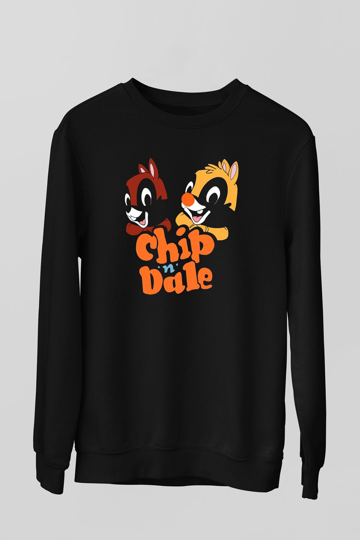 Chip'n Dale Rescue Rangers Siyah Unisex  Sweatshirt