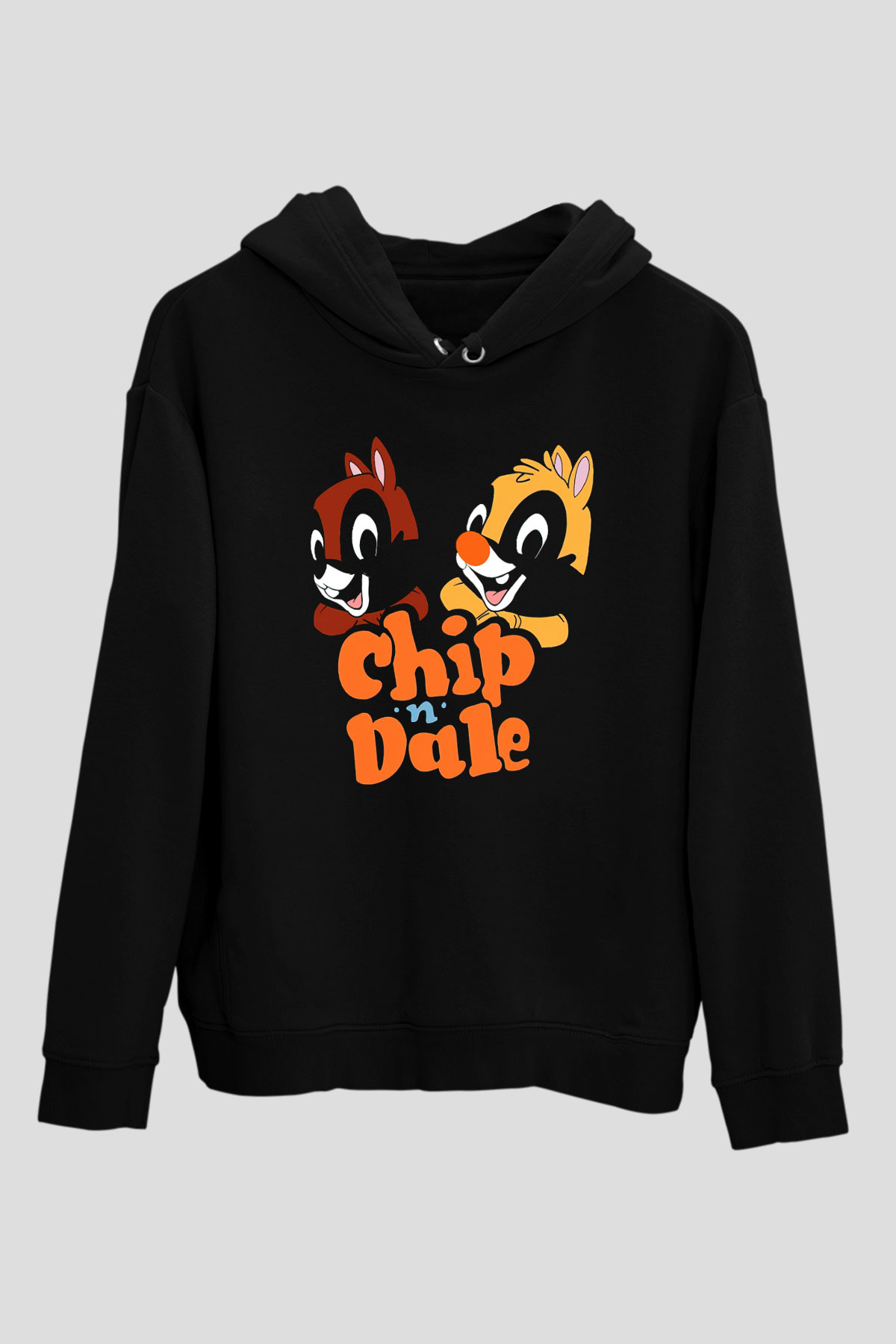 Chip'n Dale Rescue Rangers Siyah Unisex Hoodie