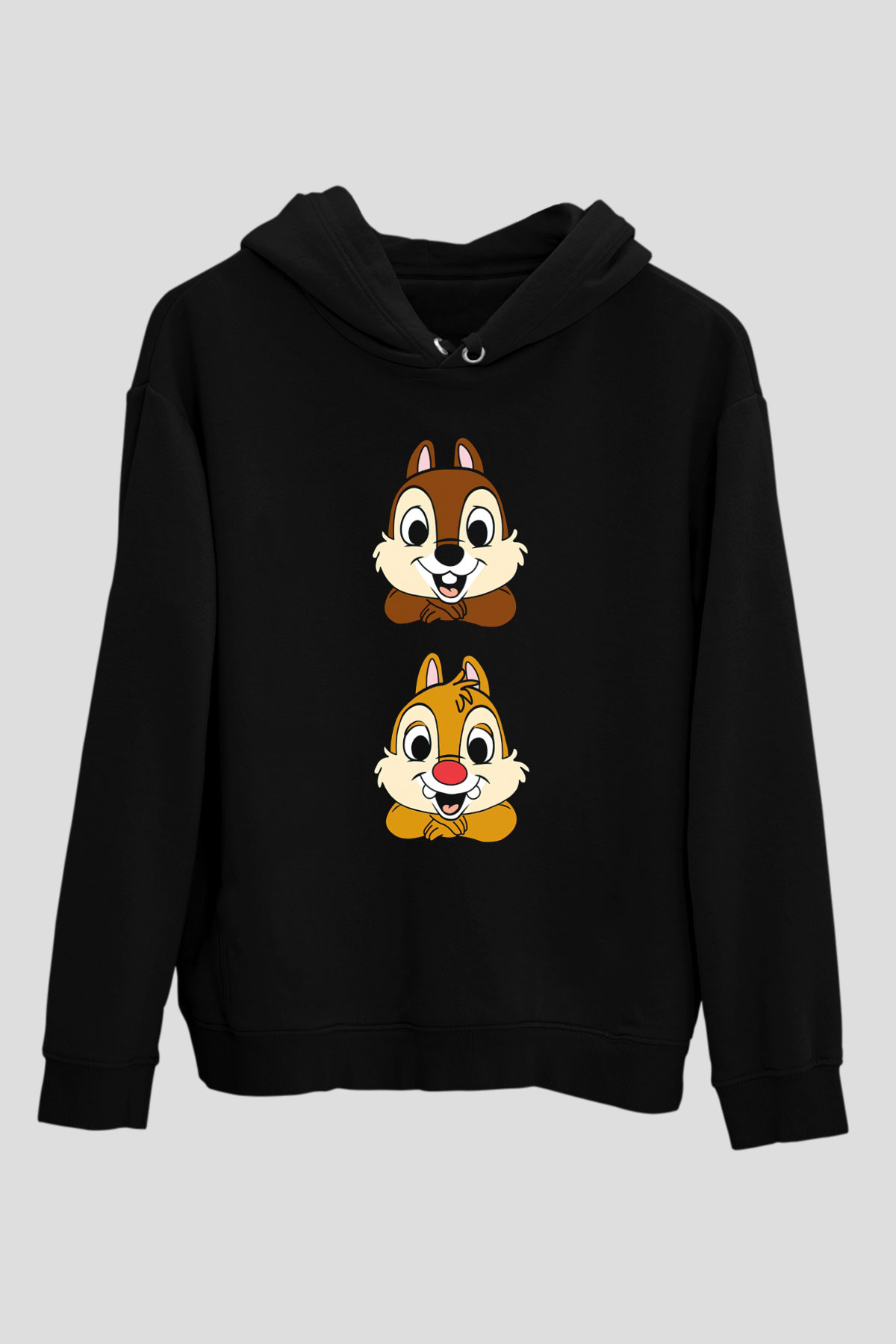 Chip'n Dale Rescue Rangers Siyah Unisex Hoodie