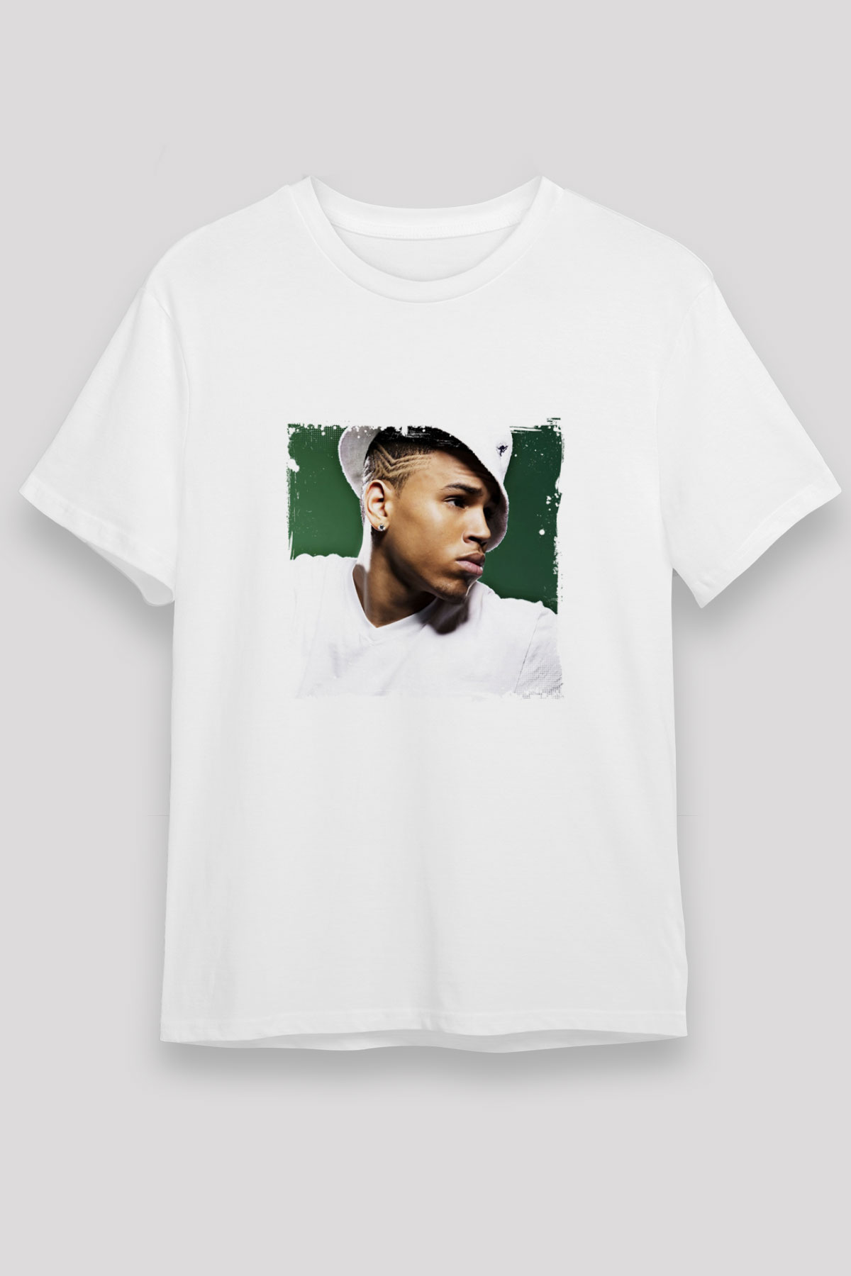 Chris Brown Baskılı Unisex Beyaz Tişört