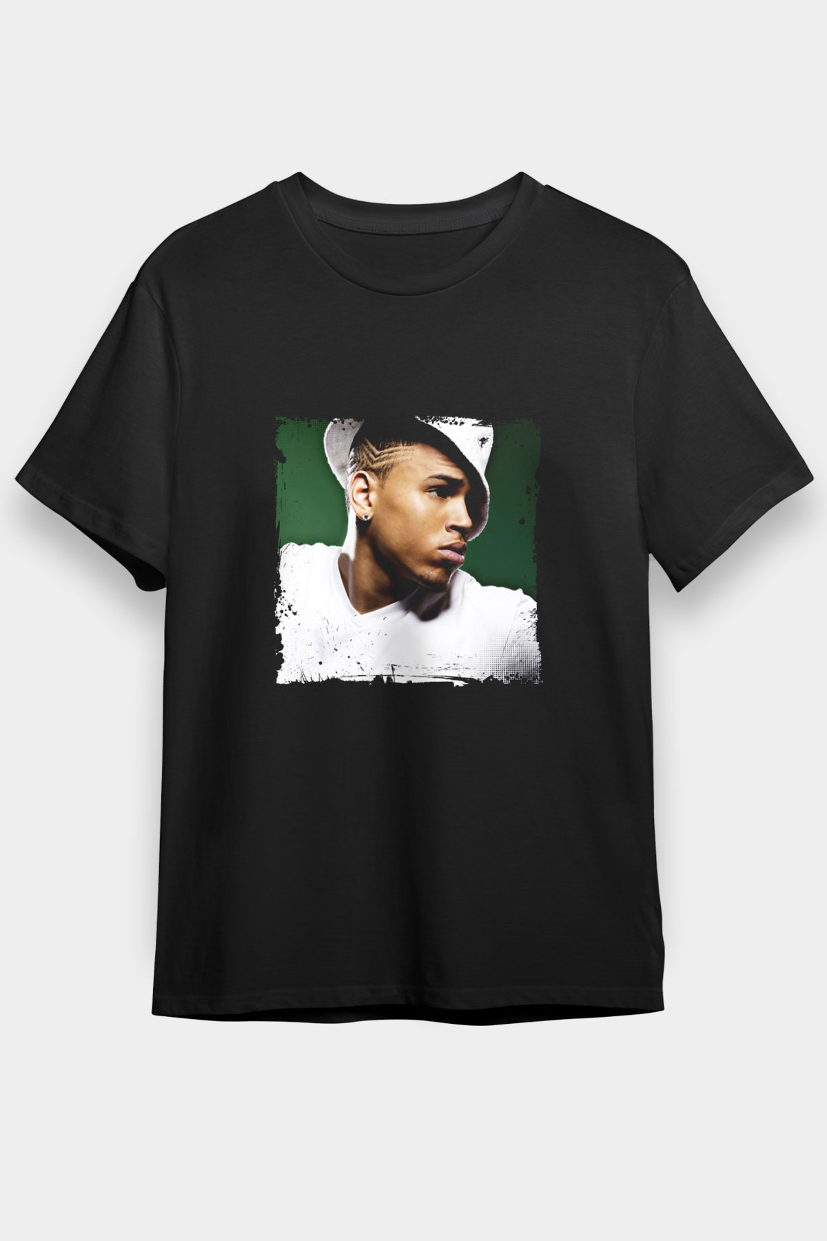 Chris Brown Baskılı Unisex Siyah Tişört