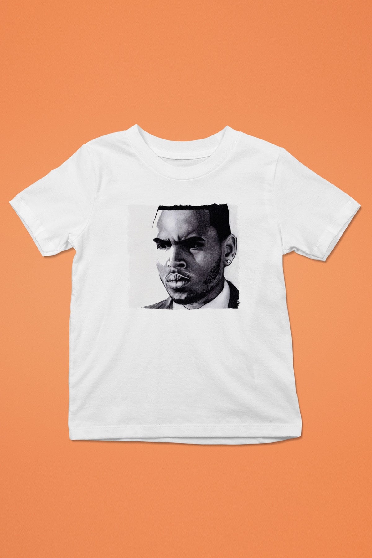 Chris Brown Beyaz Unisex Çocuk Tişört